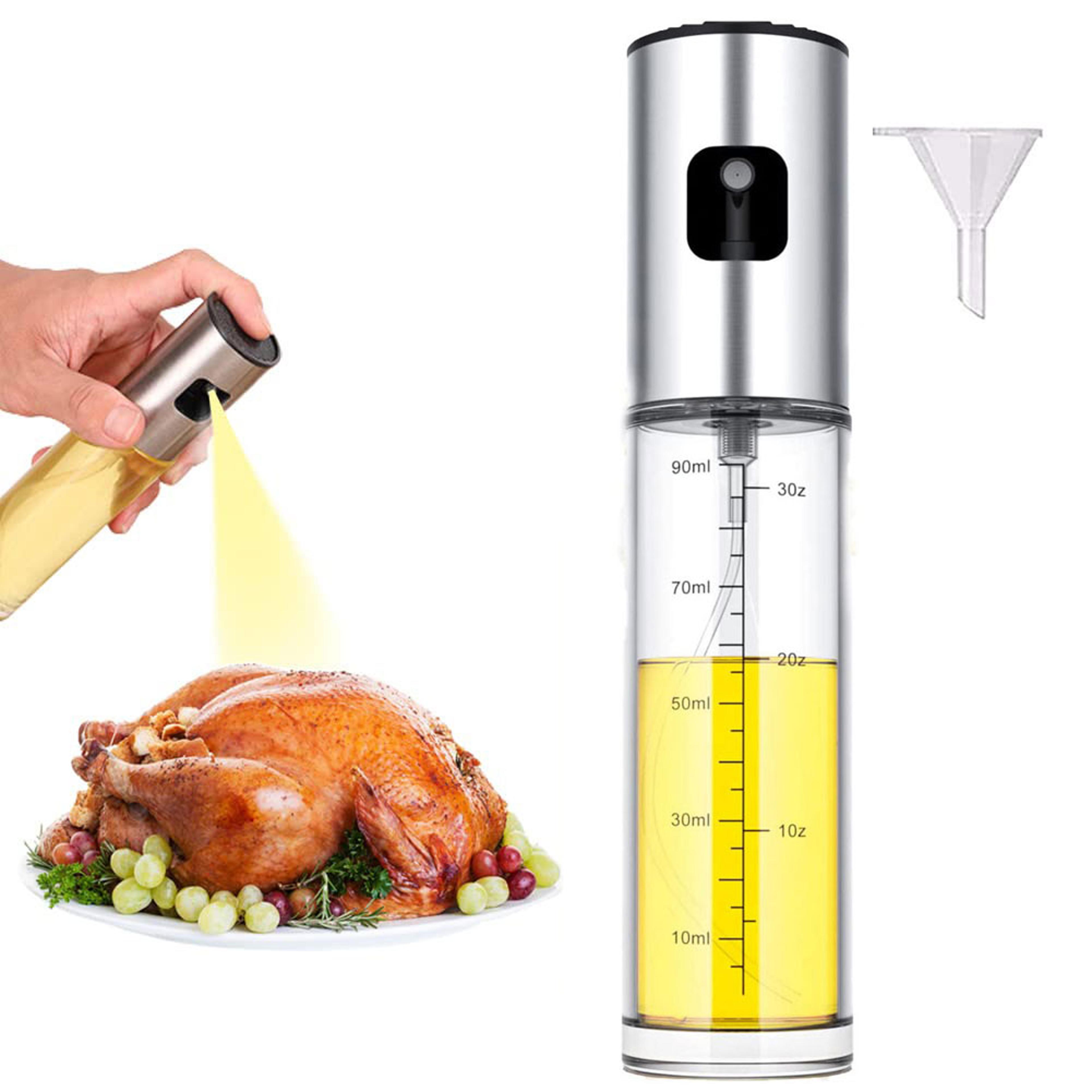 premium olive oil sprayer glass oil spray bottle for healthy cooking, bbq, baking & salads 100ml