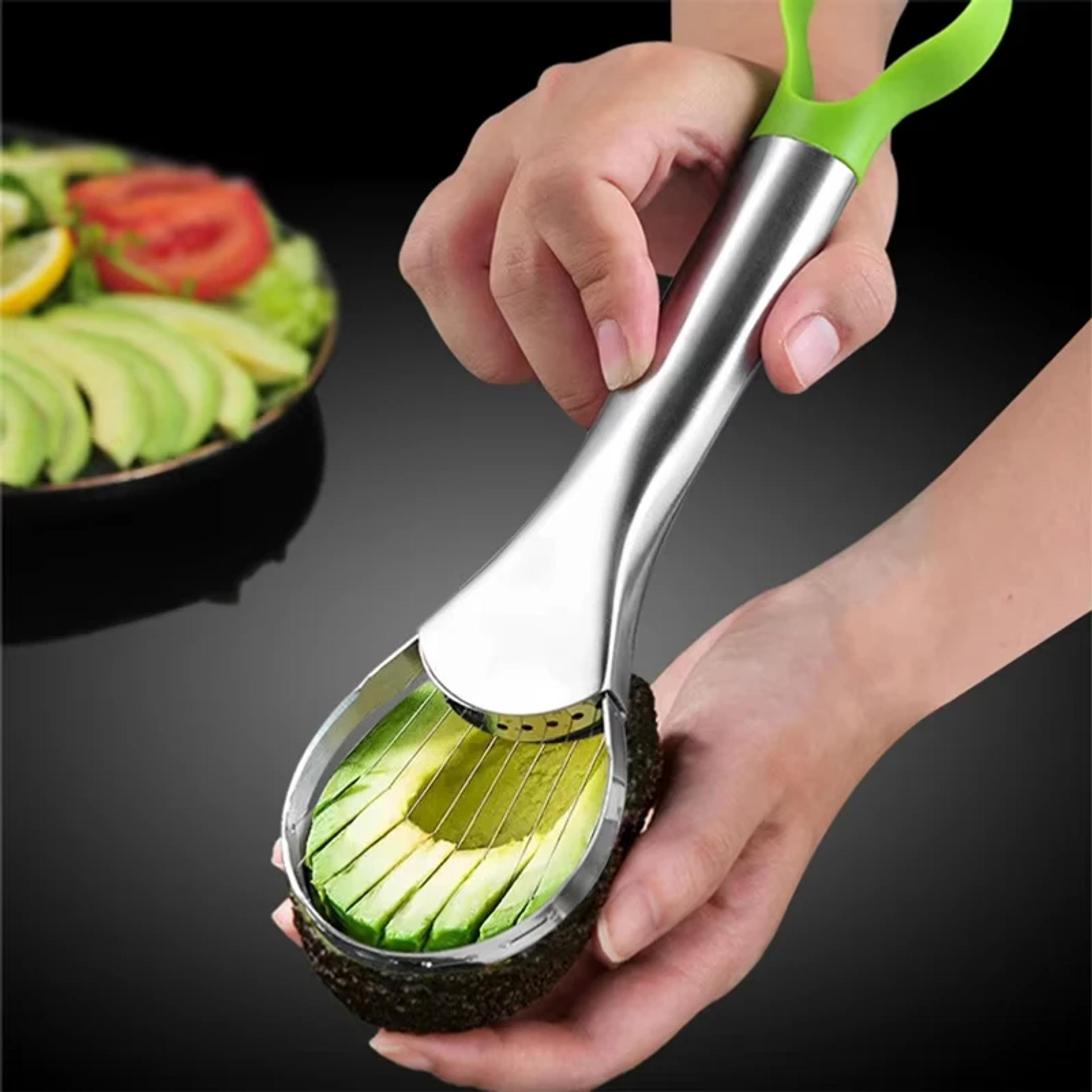2 In 1 Avocado Slicer  Avocado Cutter Stainless Steel Fruit Peeler Kitchen Gadget 2