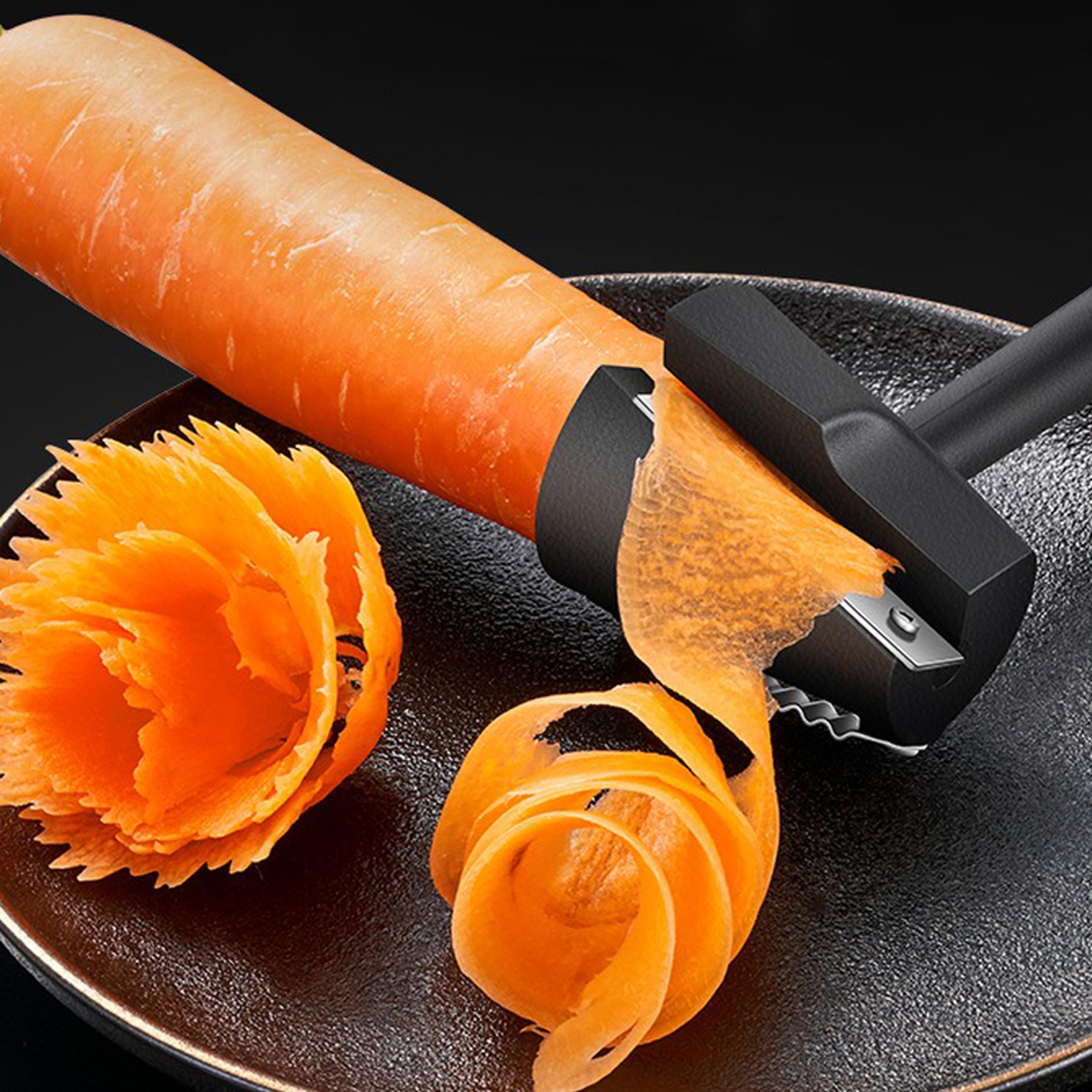multifunction vegetable cutter and fruit carving tool for beautiful cucumber & carrot flower garnishes