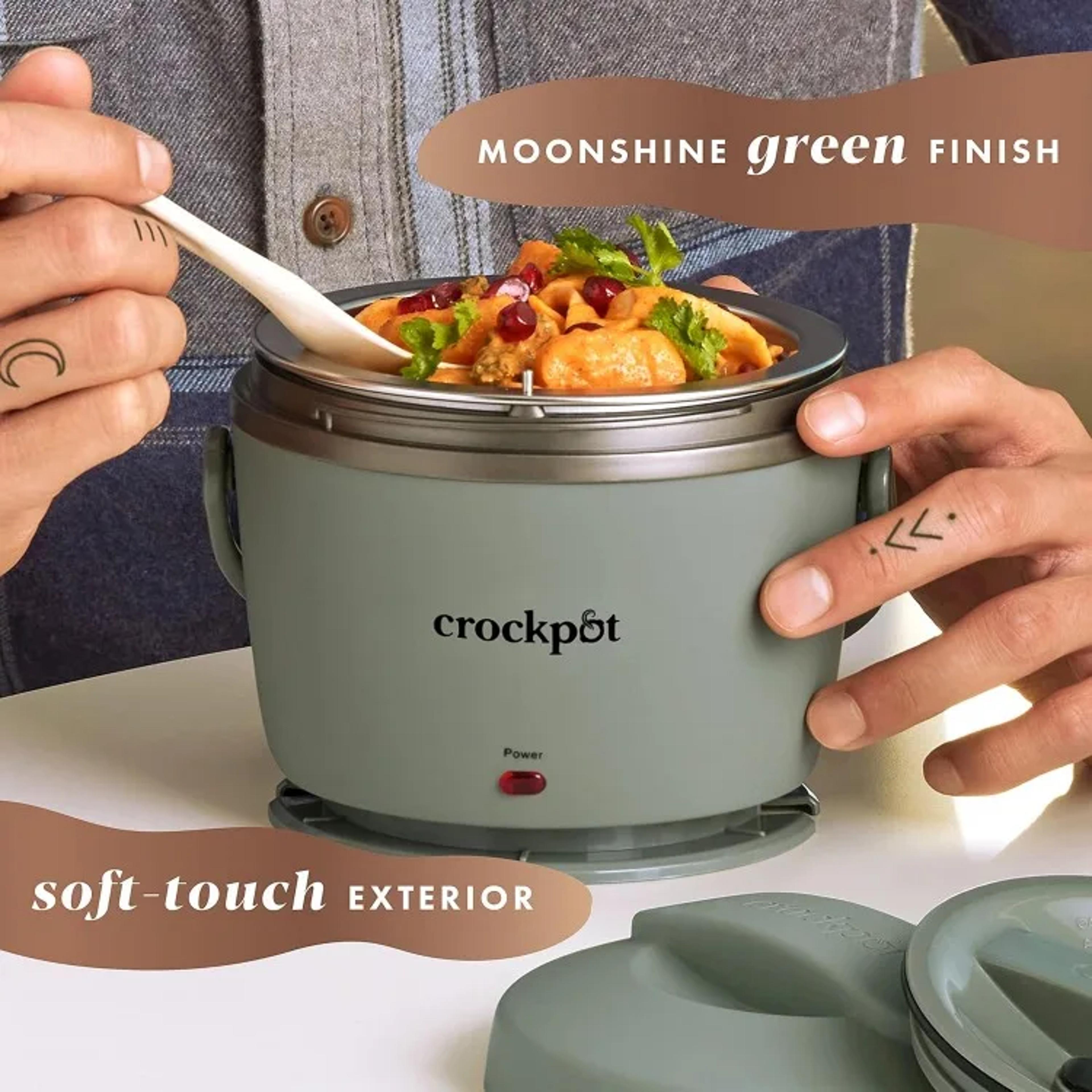 good portable electric lunch box, 20-ounce food warmer in moonshine green spill-free, travel-friendly, on-the-go meals