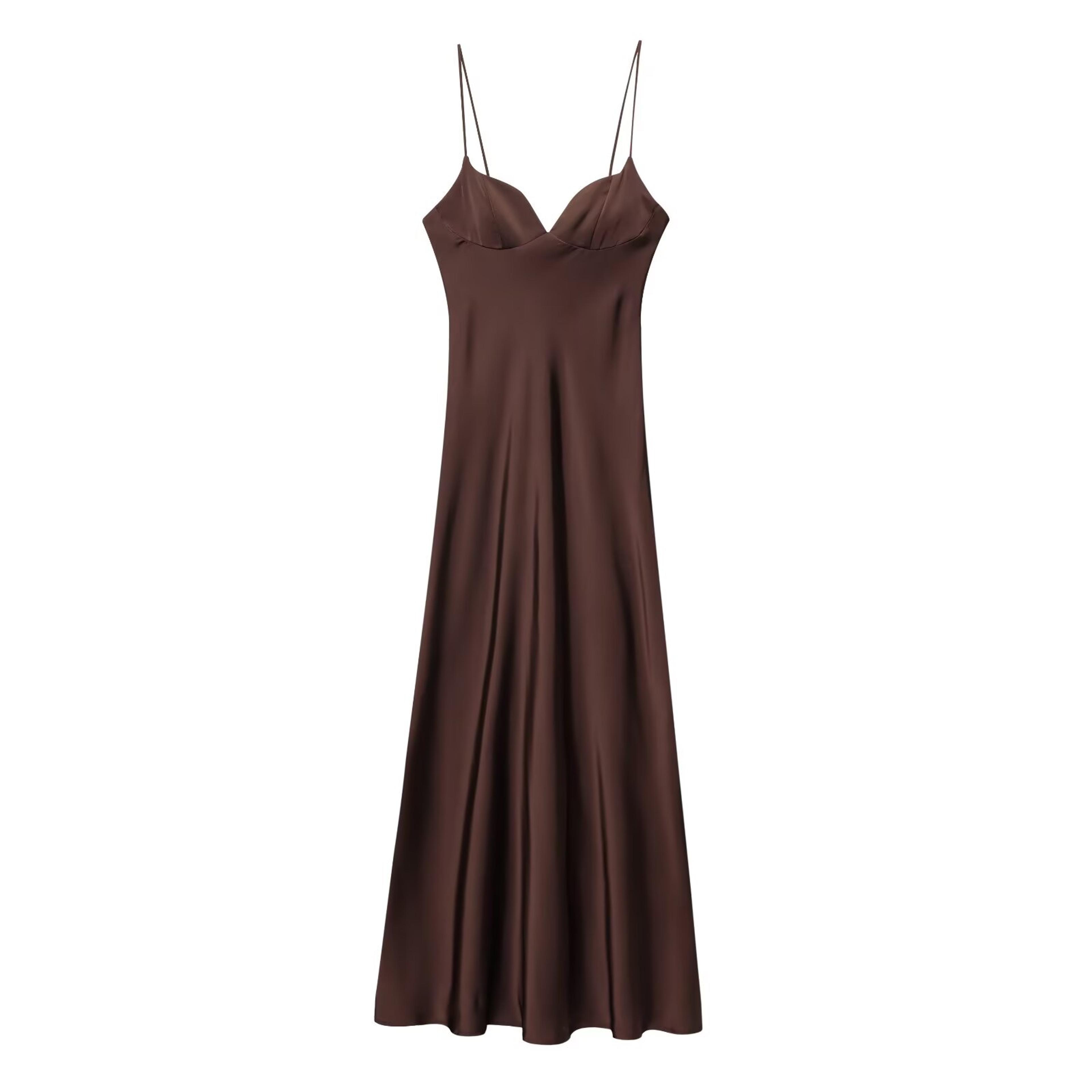 Summer Sexy Satin Textured Dress Womens Temperament Suspender Fashion New Summer Products 1