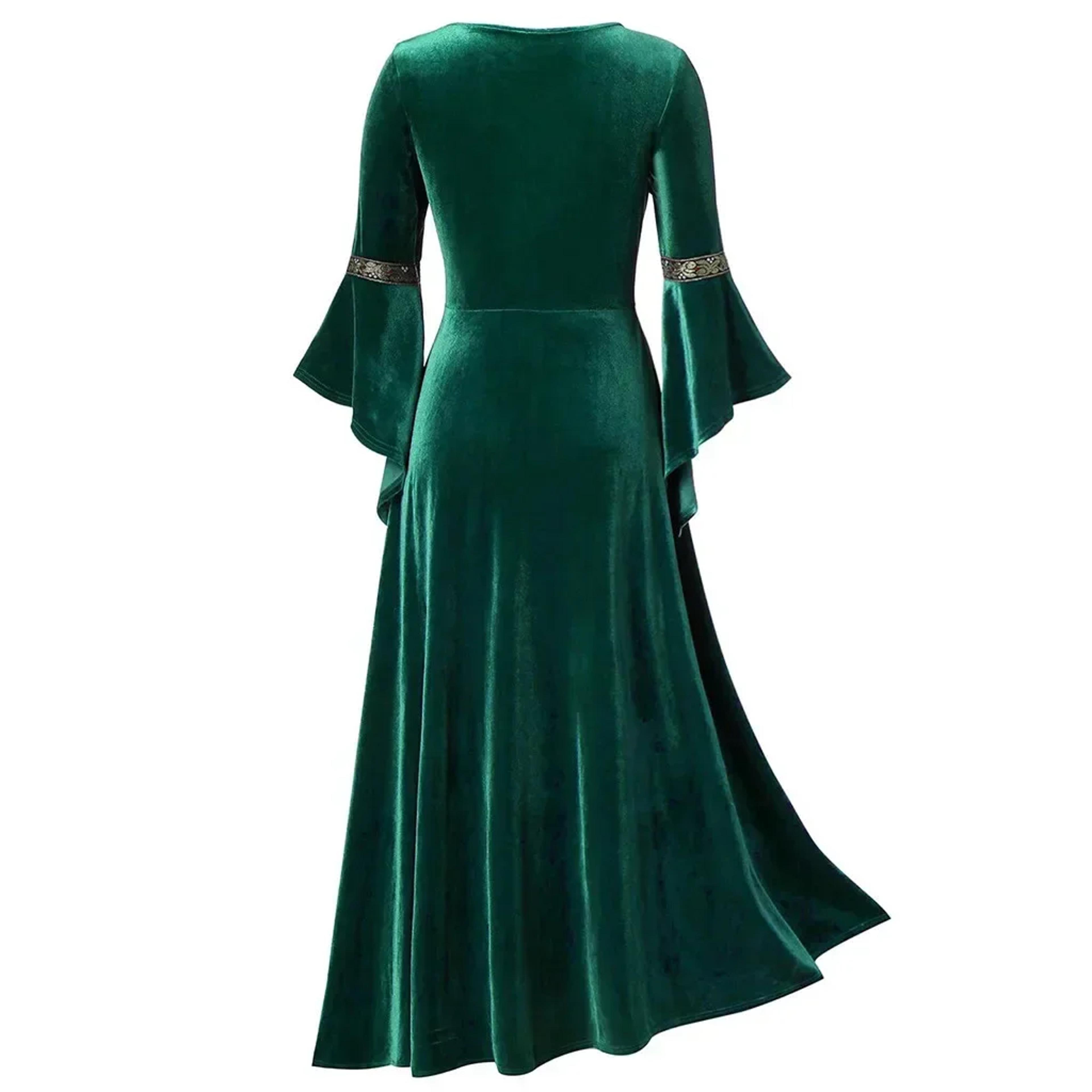 Vampire Witch Victorian Gothi Bandage Dress Women Long Sleeve Medieval Cosplay Vintage Look 1
