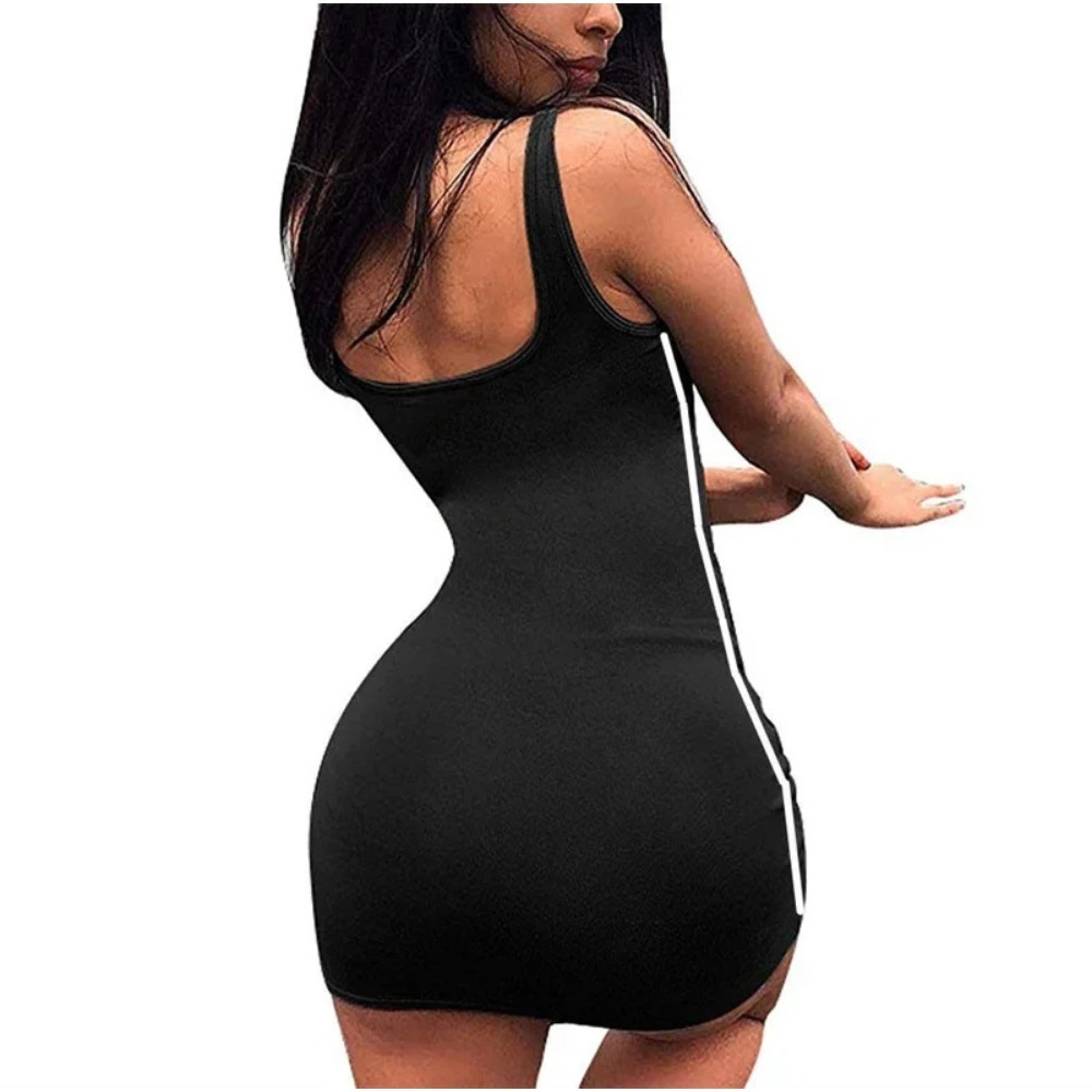 Summer Women Casual Sheath Dress Lady Spaghetti Strap Sleeveless Sexy Stretch Slim Dress Vestidos 3