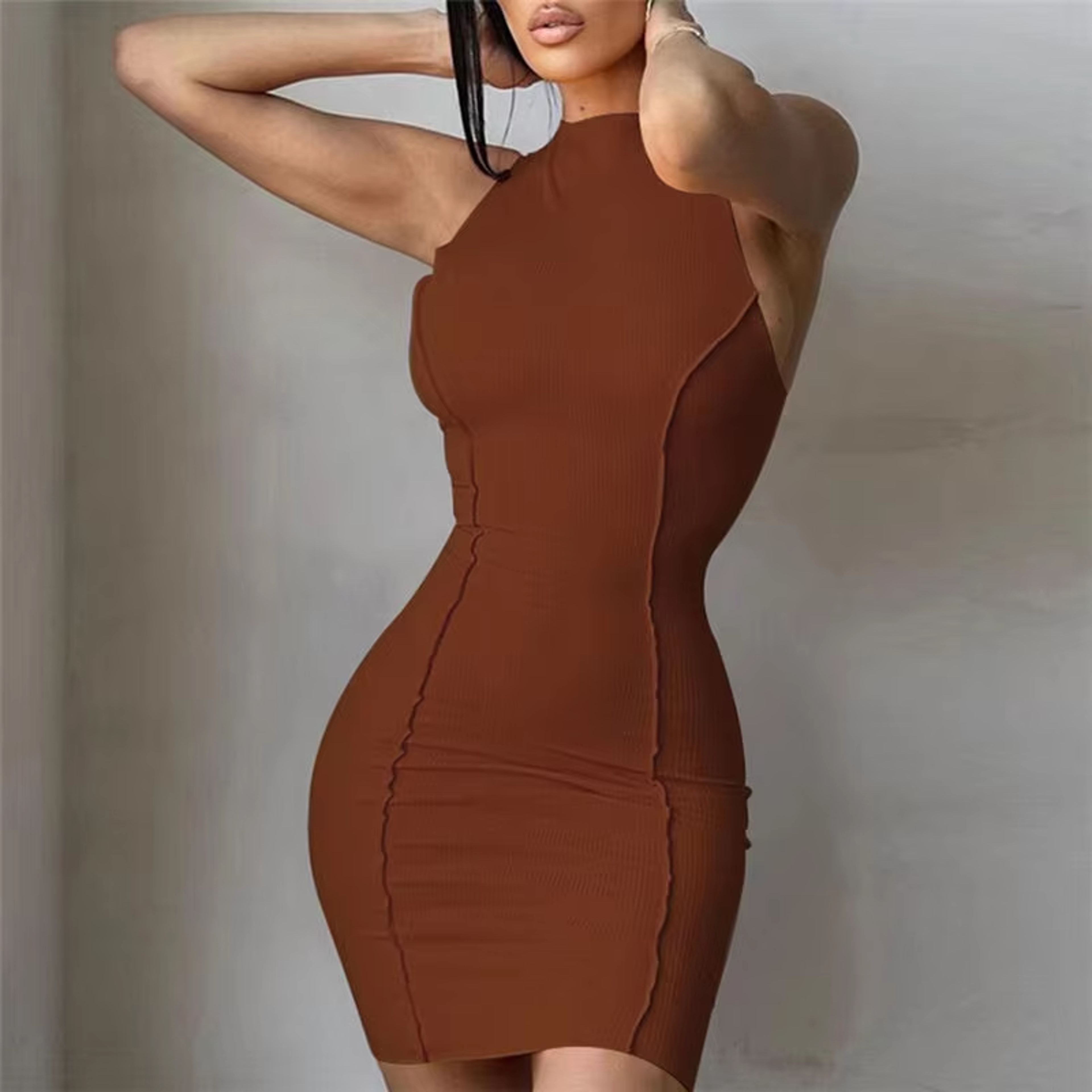 Sexy Womens Sleeveless Mini Bodycon Dress Cutout Tank Beach Party Dress 1