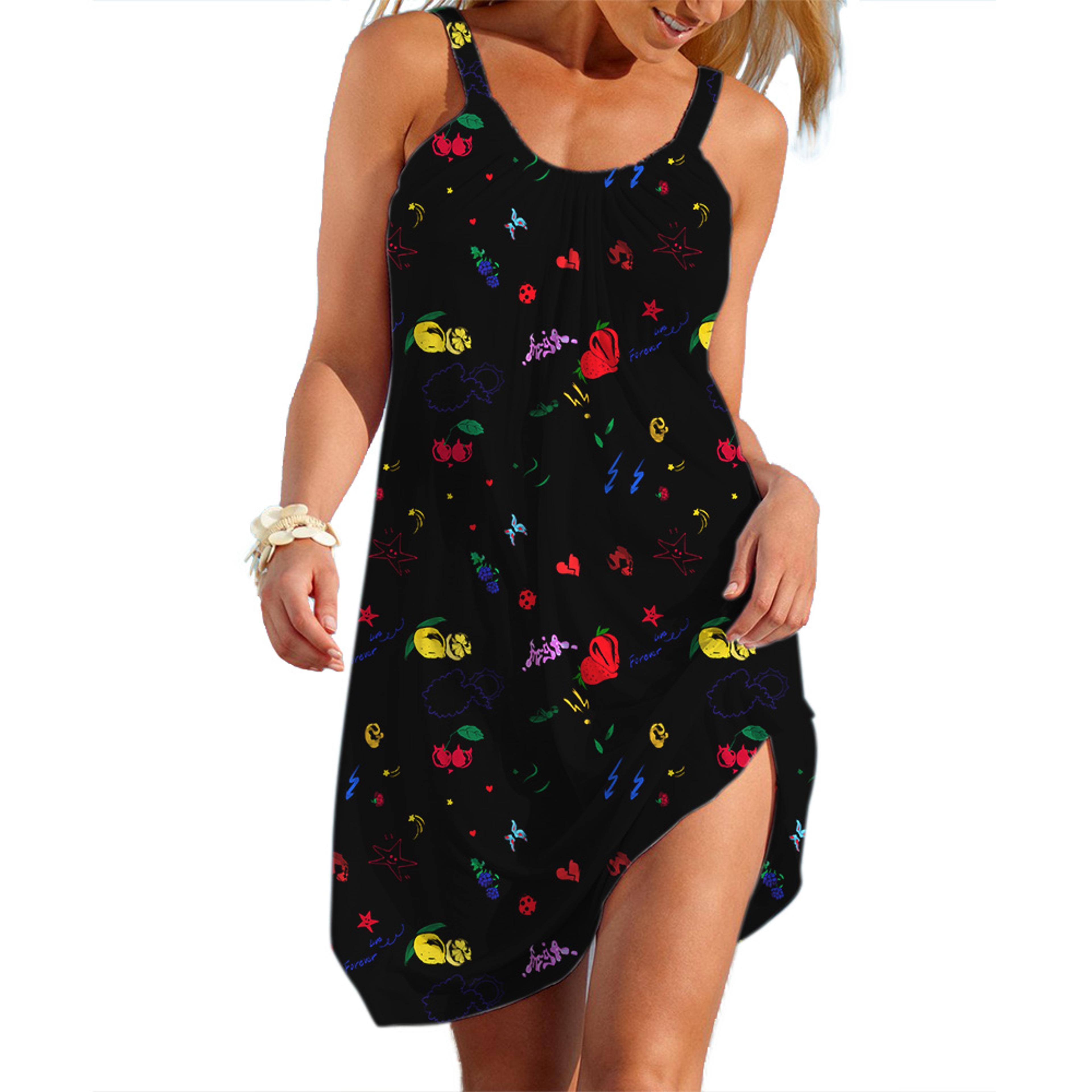Summer Womens Slip Dress Casual Clothes Sale Lady Pastoral Flower Streetwear Loose Sleeveless Skirt 10