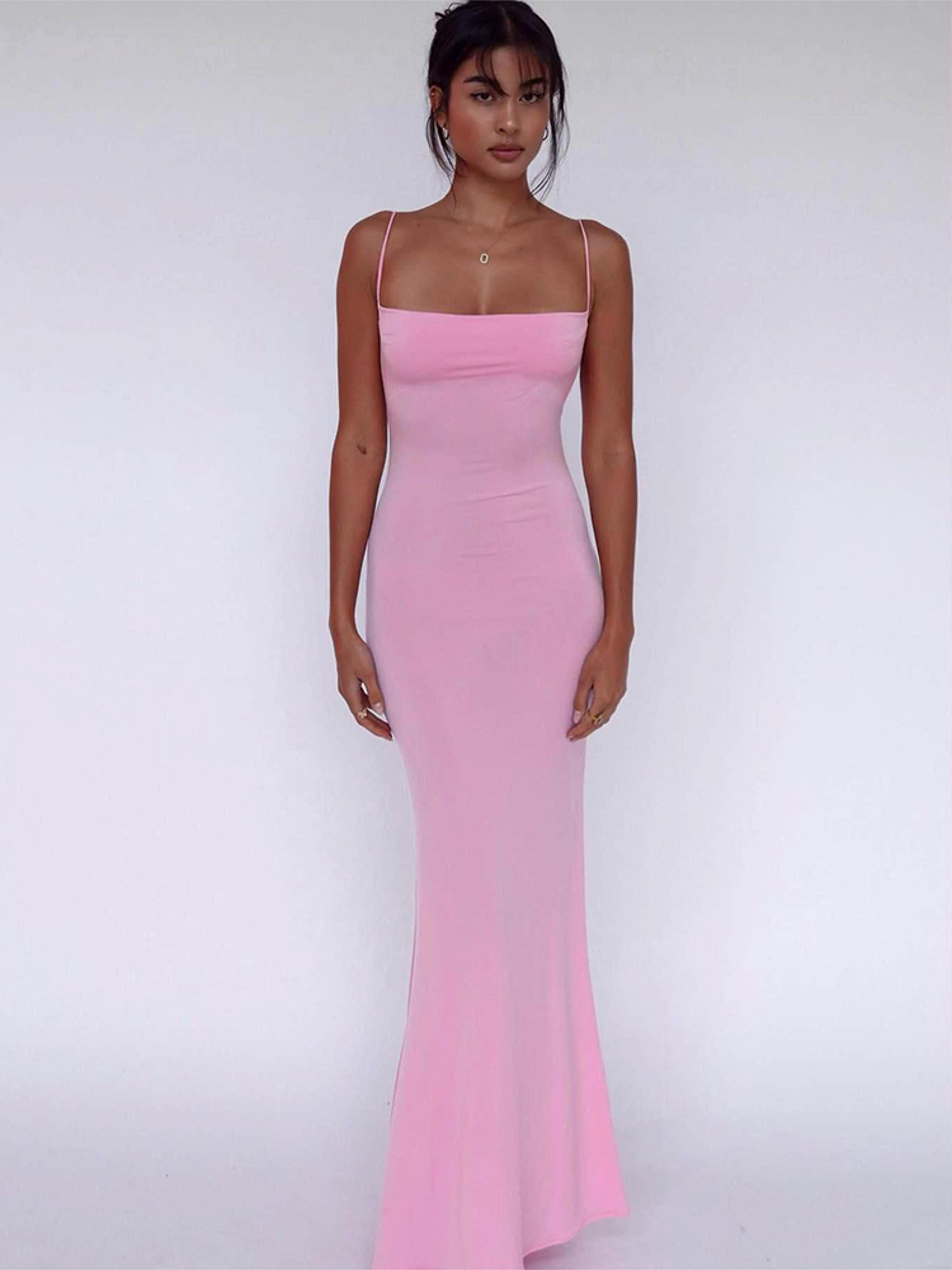 Elegant Sexy Backless Bodycon Maxi Dress For Women Spring Birthday Party Casual Solid Sleeveless 6