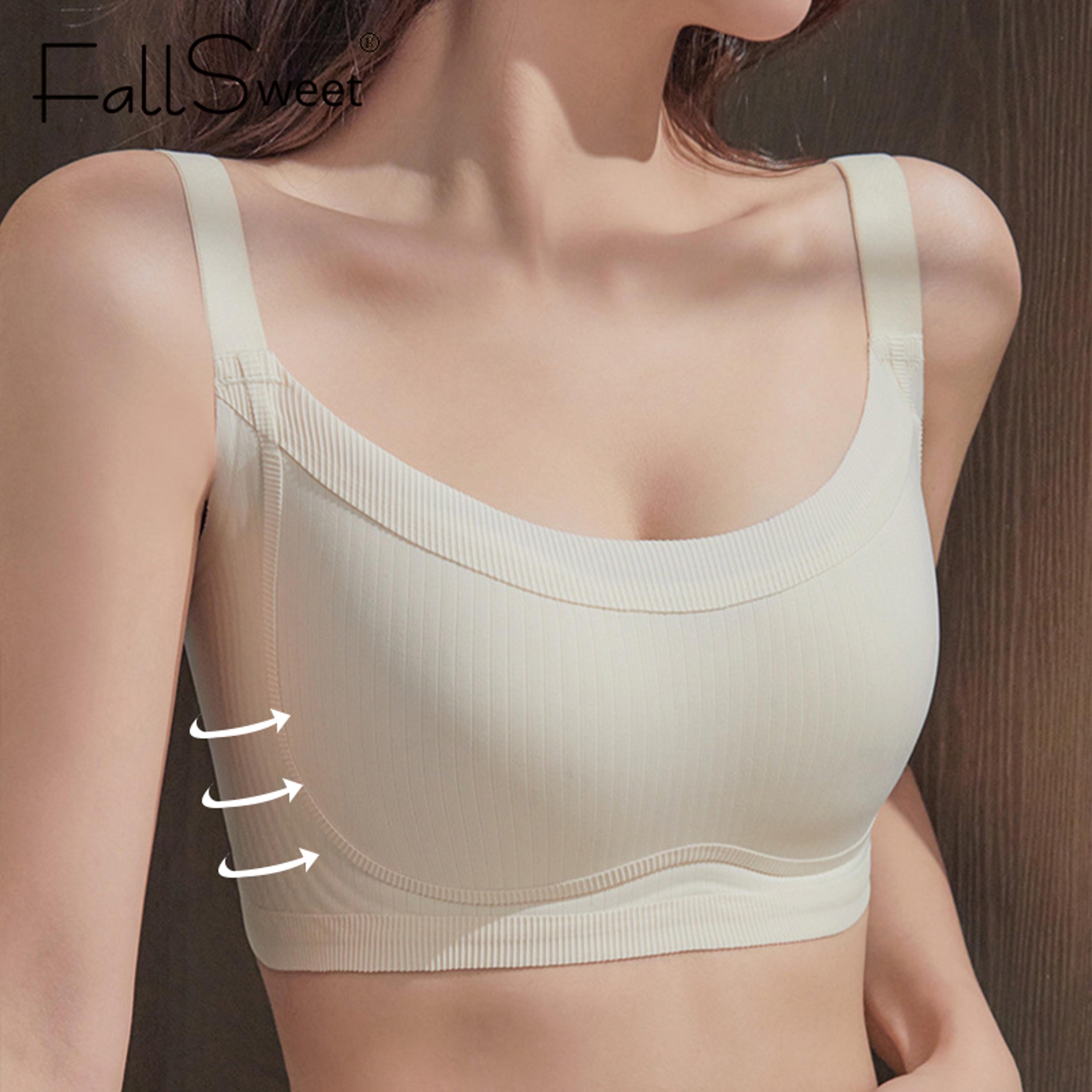 fallsweet seamless wireless push up bra for women soft full coverage comfort bralette