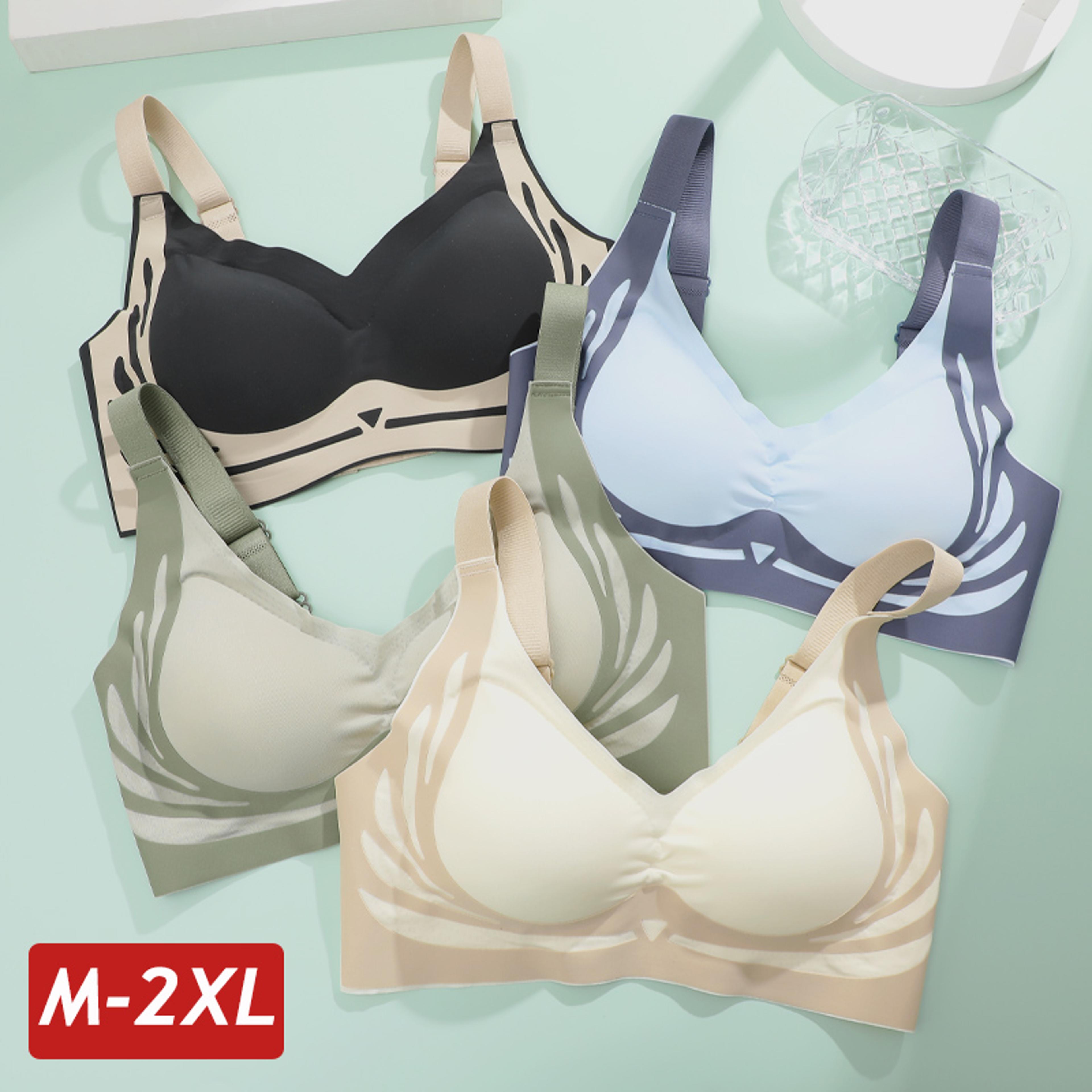 seamless wireless push-up bra for women soft full cup bralette plus size