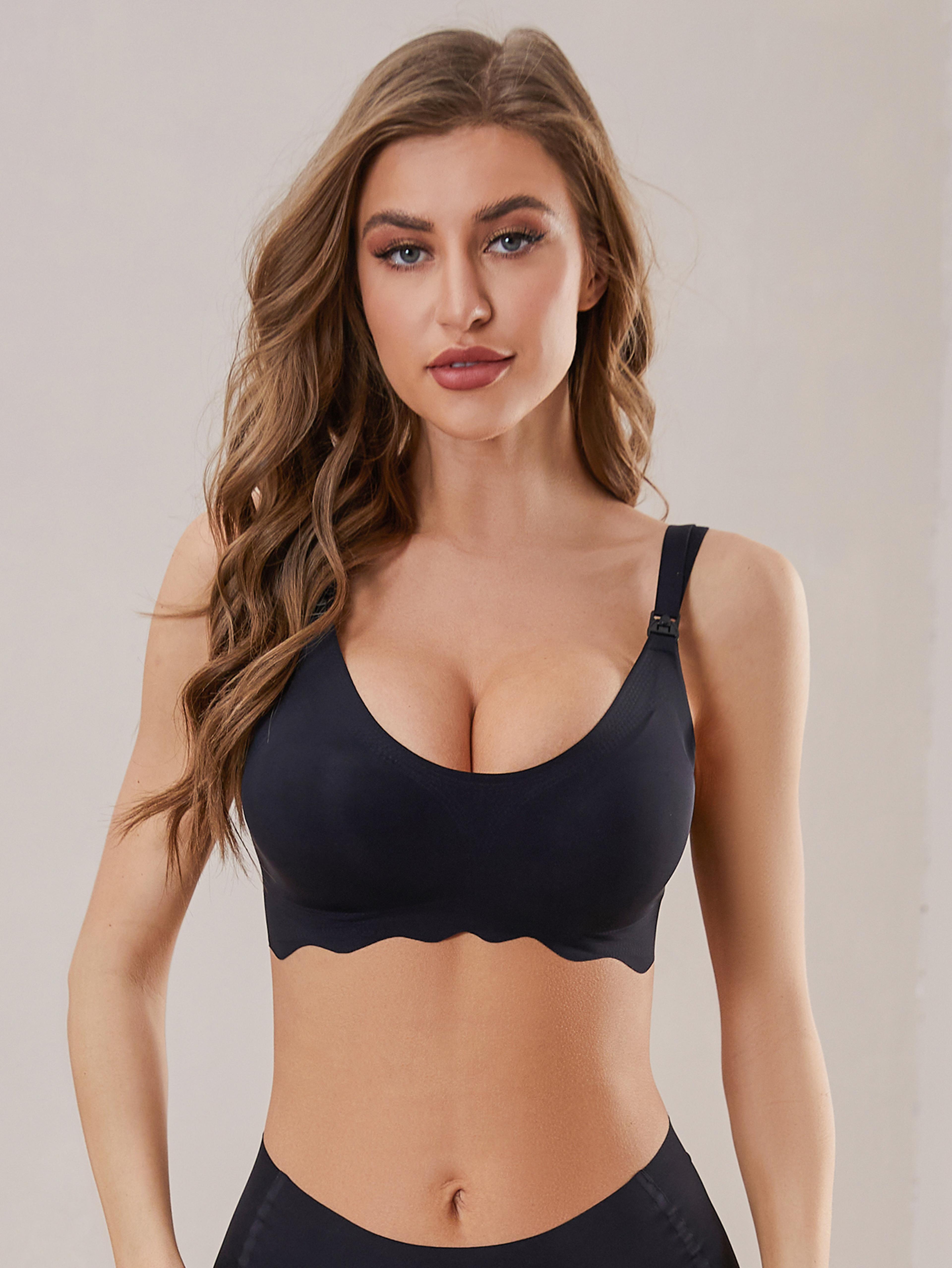 comfortease seamless nursing bra – breathable wireless breastfeeding bra with detachable clips