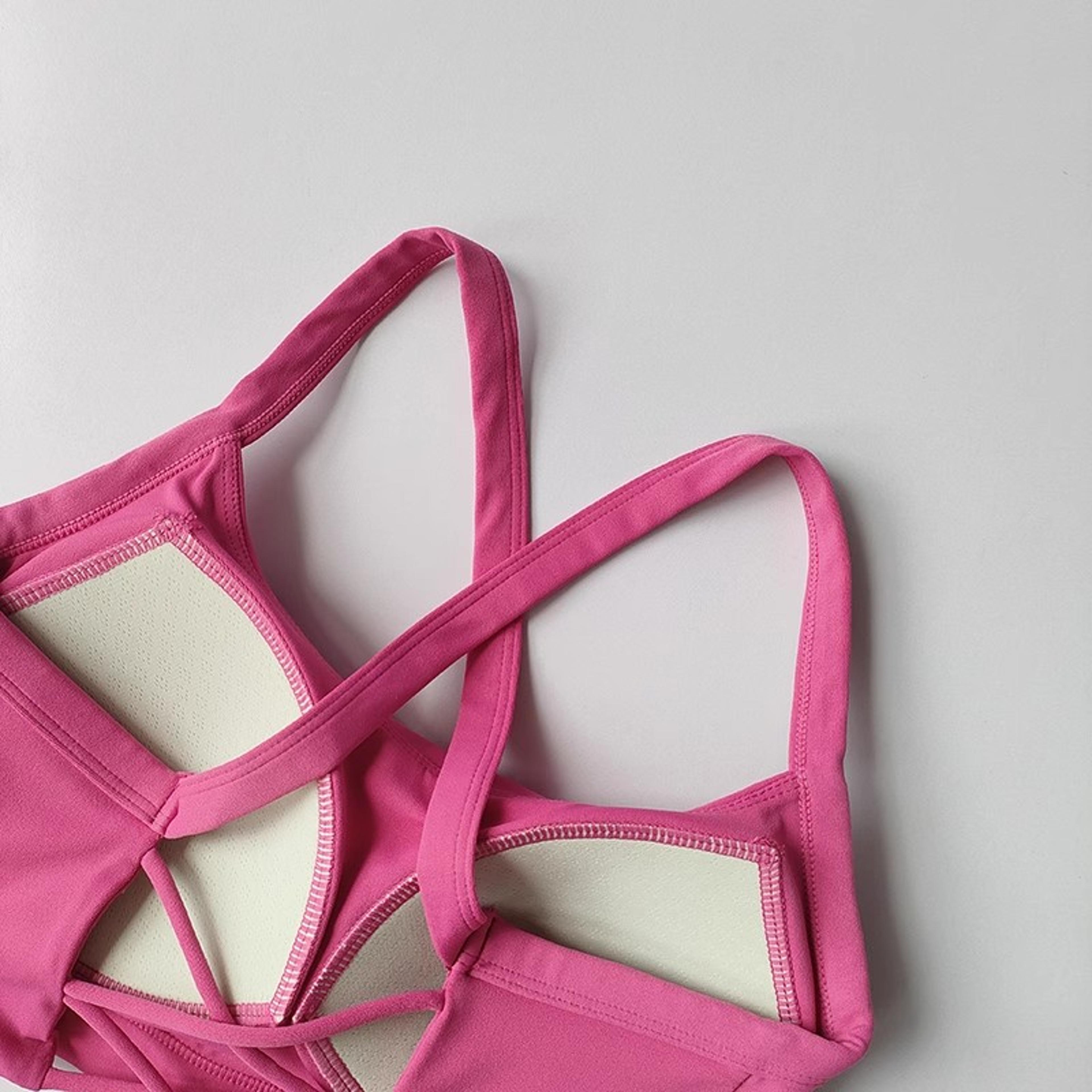 Womens Cross Back Yoga Sports Bra Push Up Gym Crop Top With Removable Padding 1