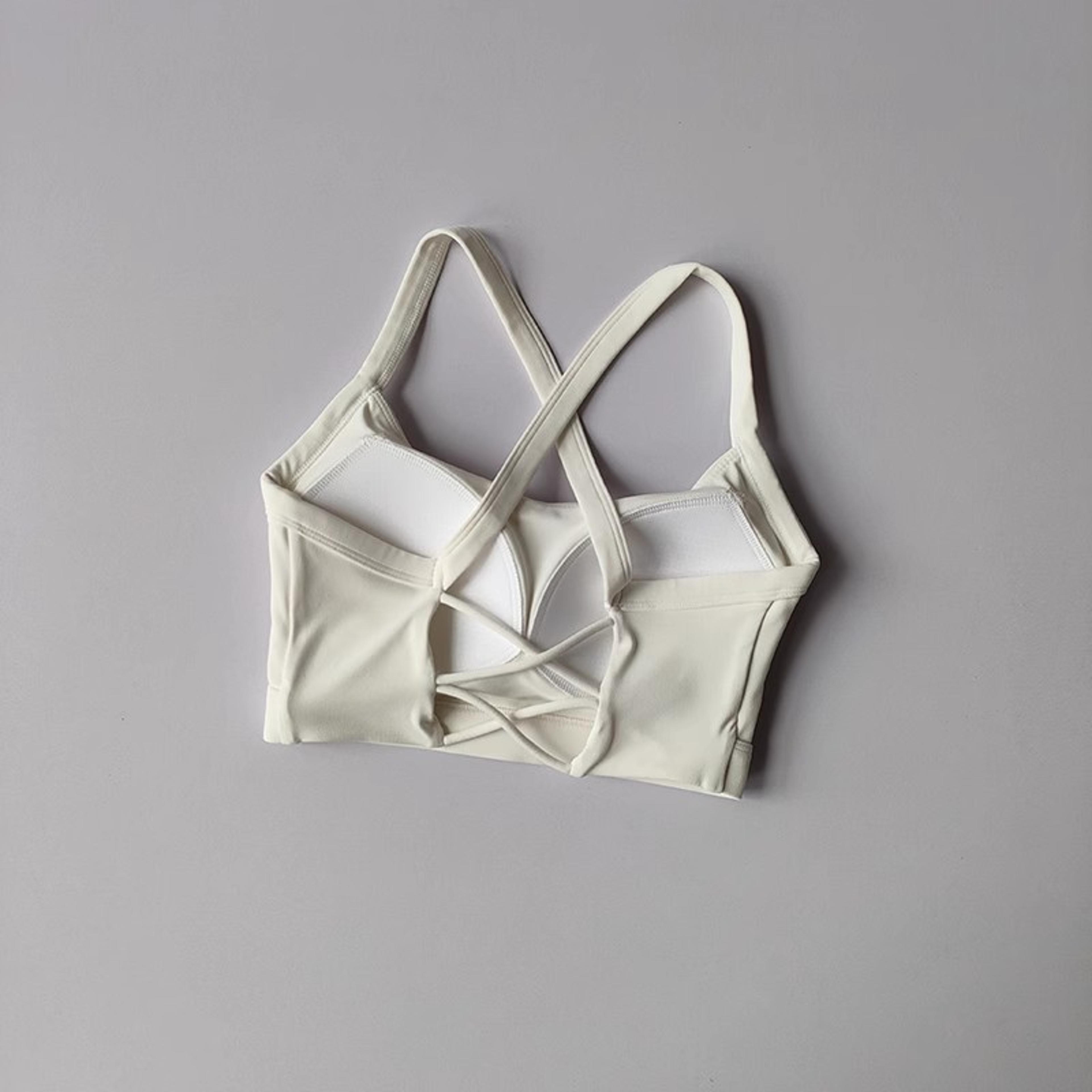 Womens Cross Back Yoga Sports Bra Push Up Gym Crop Top With Removable Padding 5
