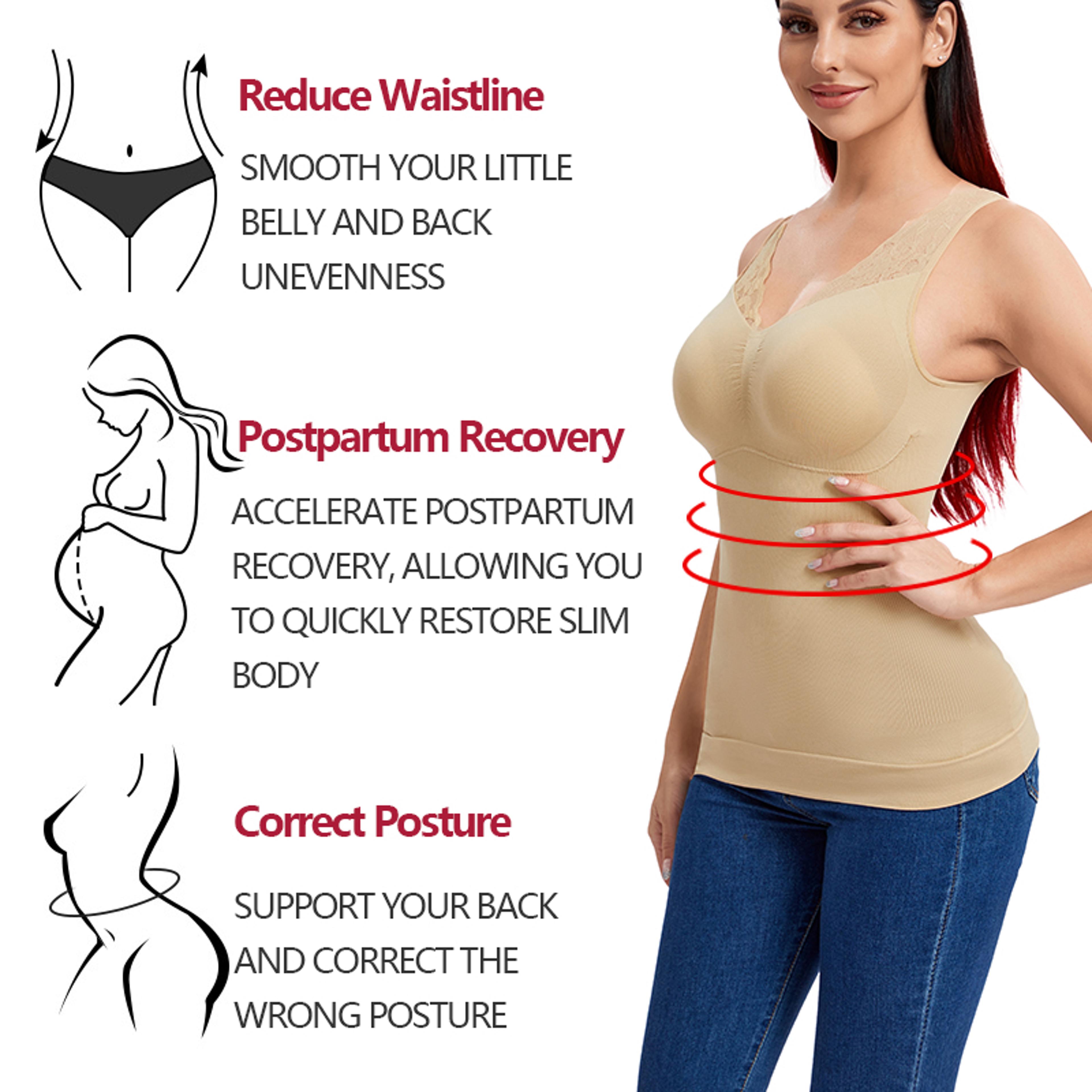 Womens Shapewear Tank Top With BuiltIn Bra Tummy Control  Slim Waist 2