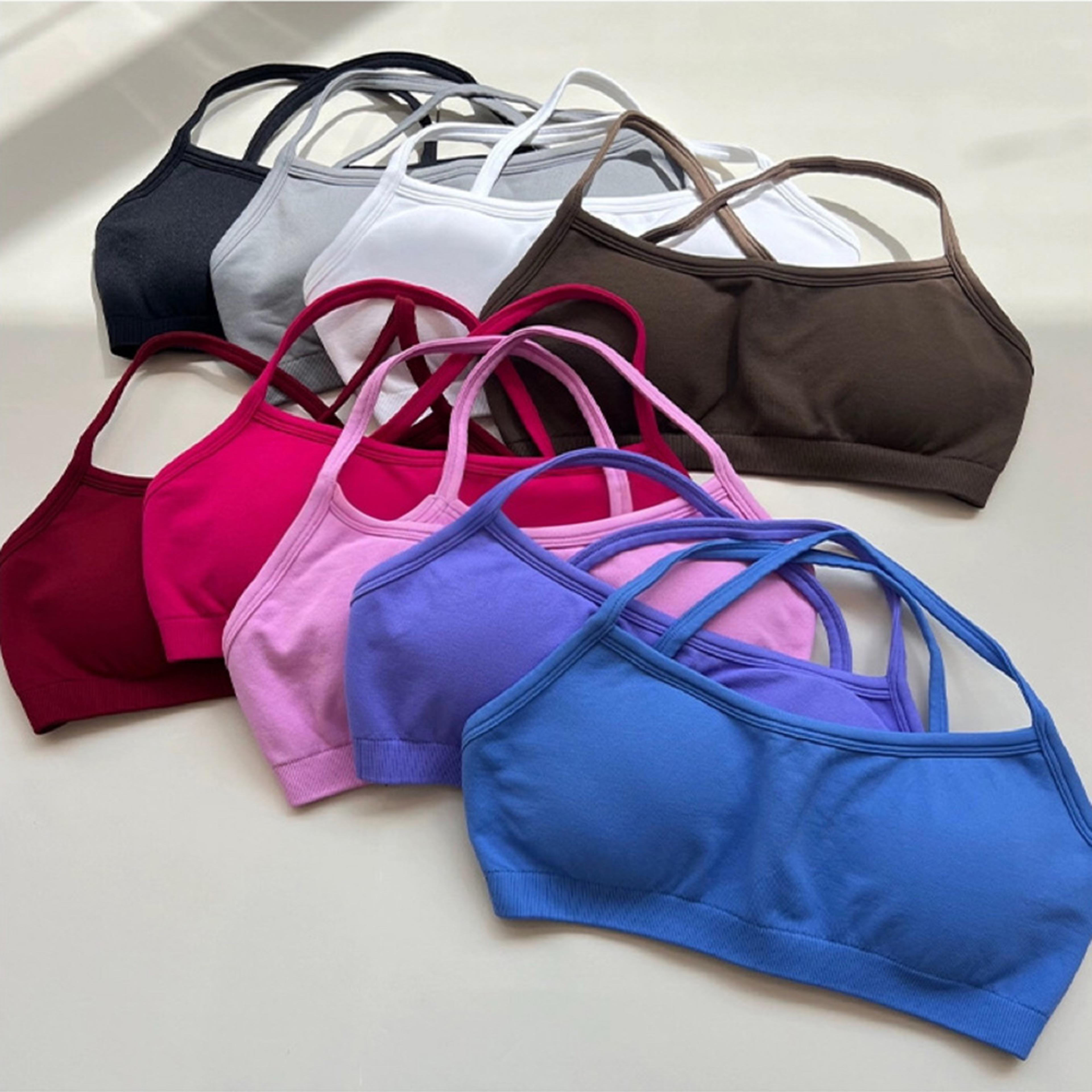 womens seamless yoga crop top & shock proof workout suit activewear