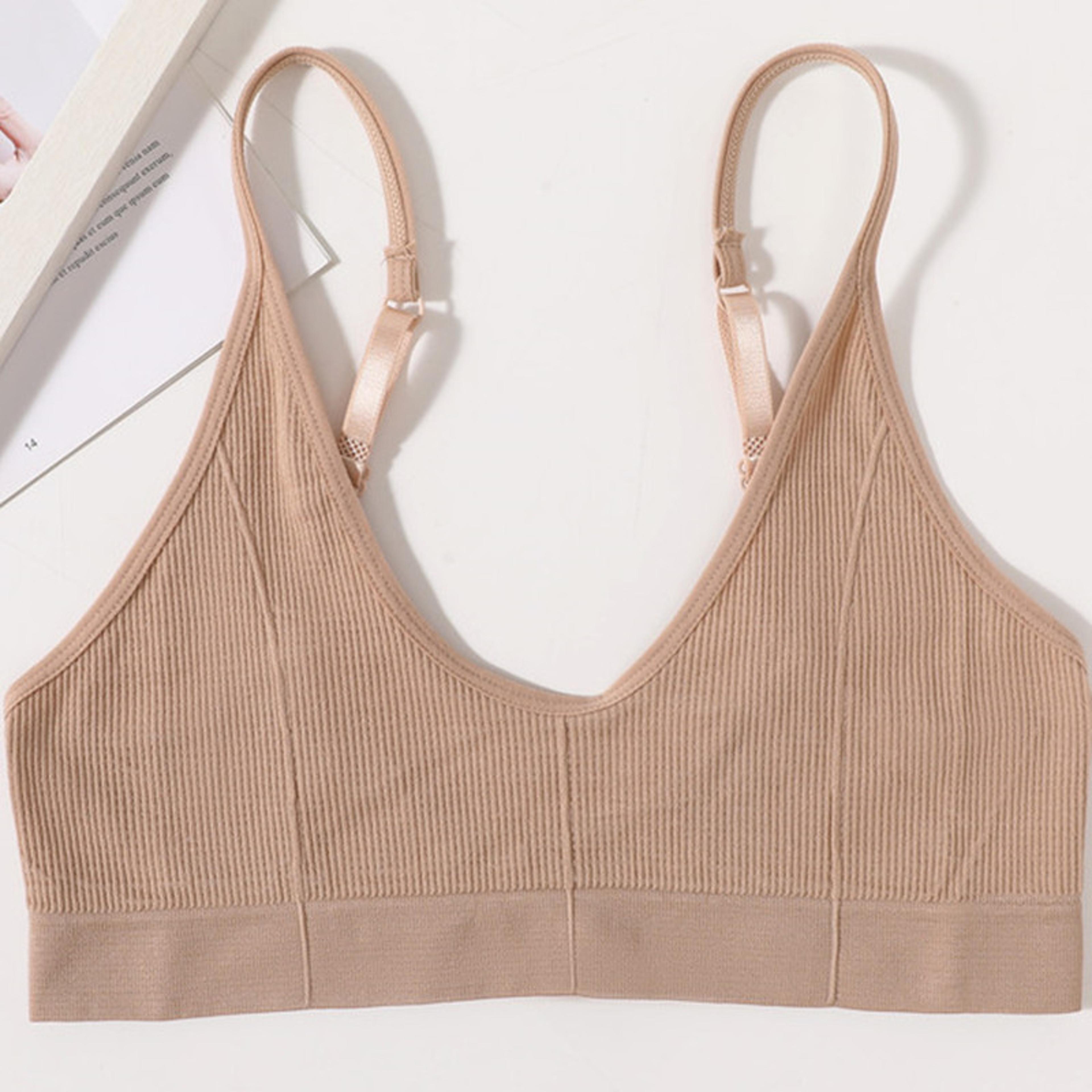 Seamless Wireless Bralette Crop Top  U Back Ribbed Comfort Bra 7