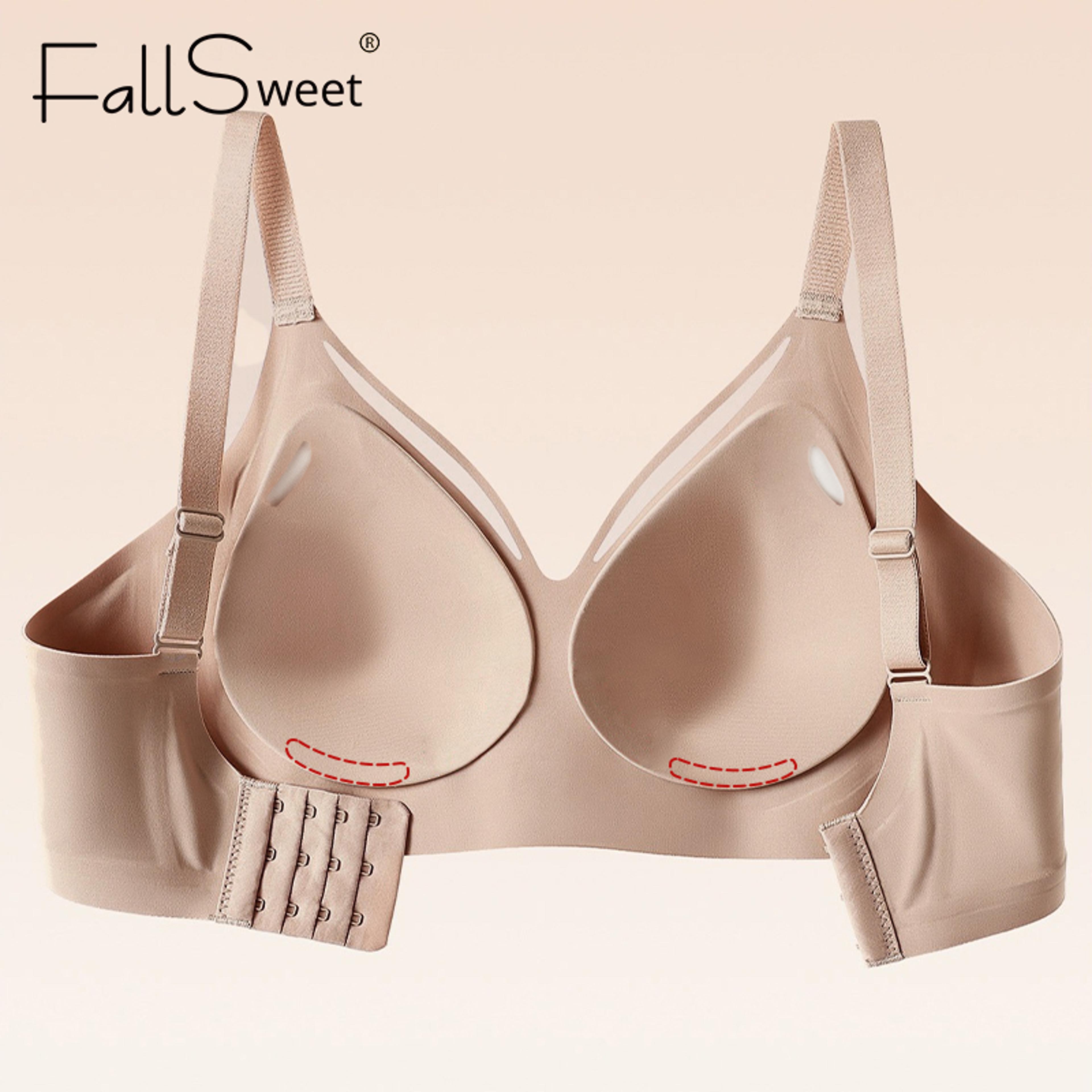 FallSweet Seamless Plus Size Wireless Push Up Bra Comfortable Invisible Bralette 1