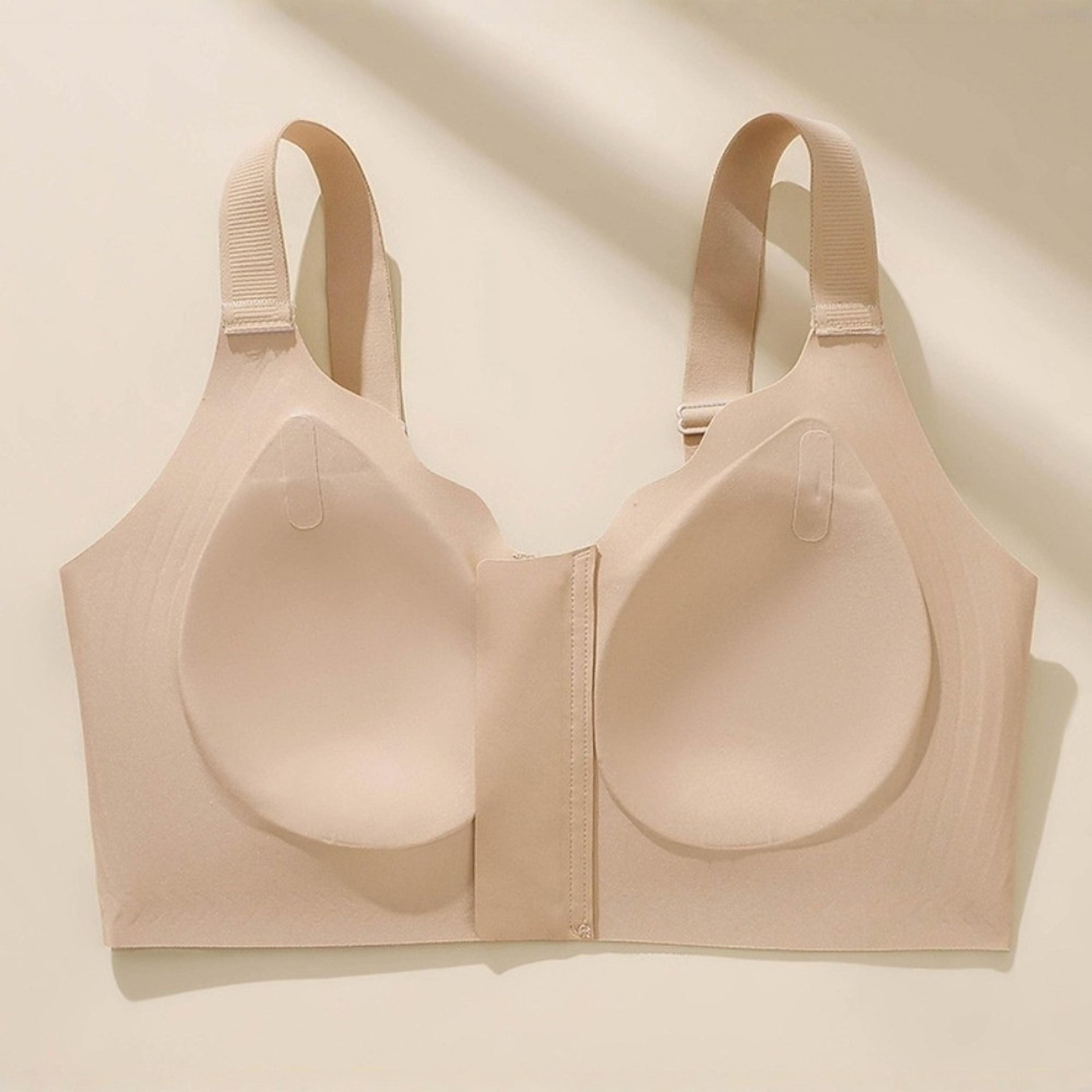 Adjustable Front Zipper Wireless Bra With Seamless Push Up Support 3