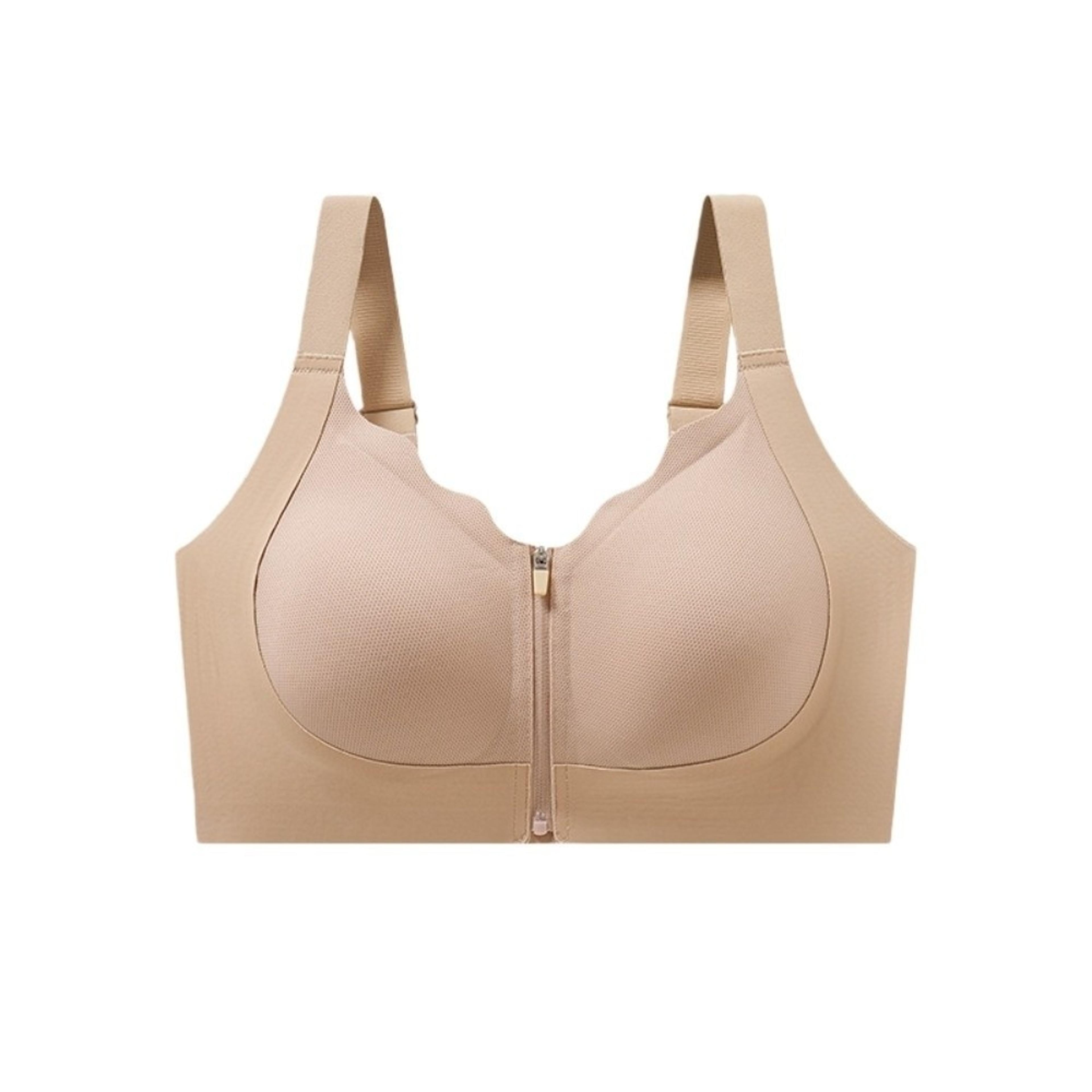 Adjustable Front Zipper Wireless Bra With Seamless Push Up Support 5