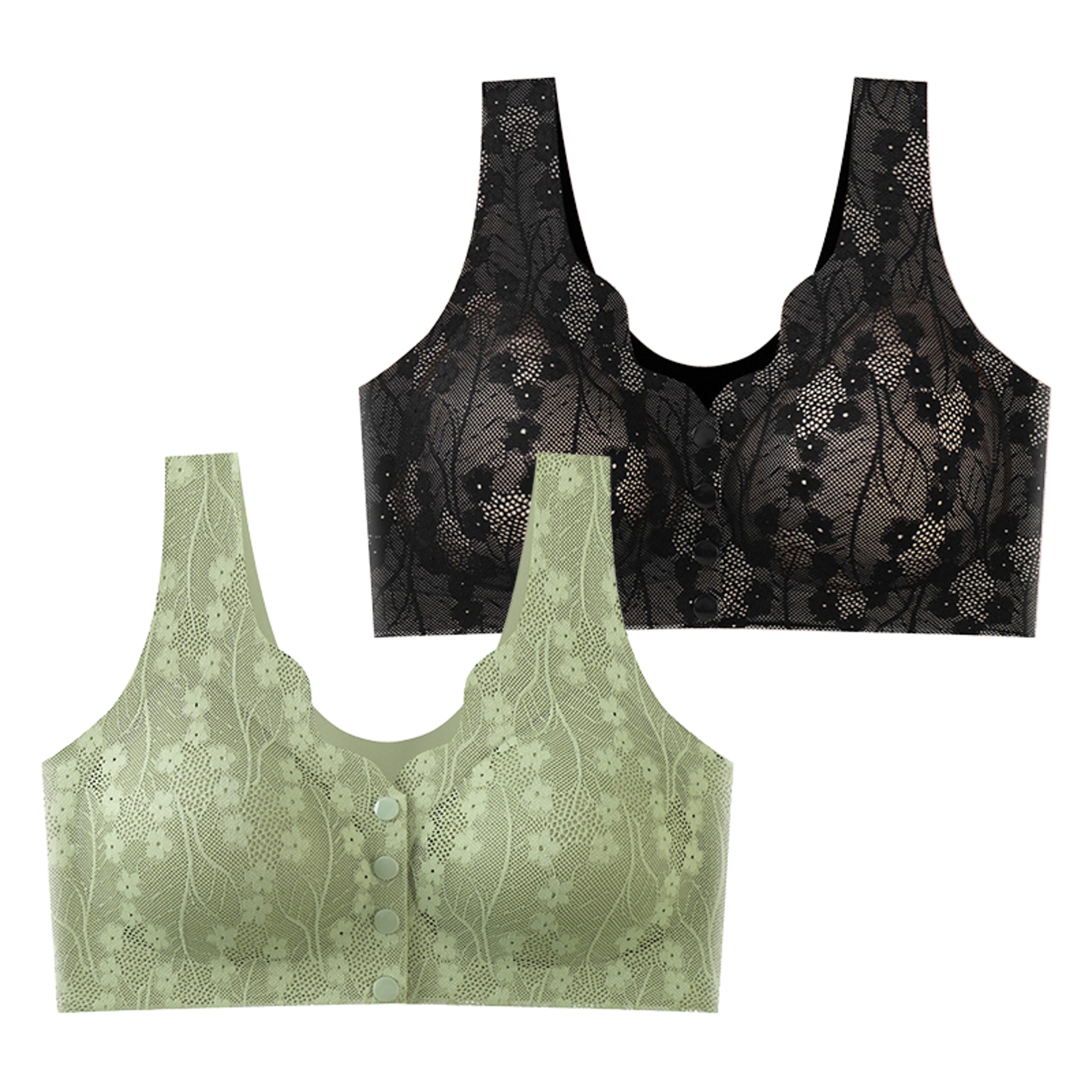 FallSweet Lace Front Wireless Bra Plus Size Bralette Comfort  Seamless Fit 7