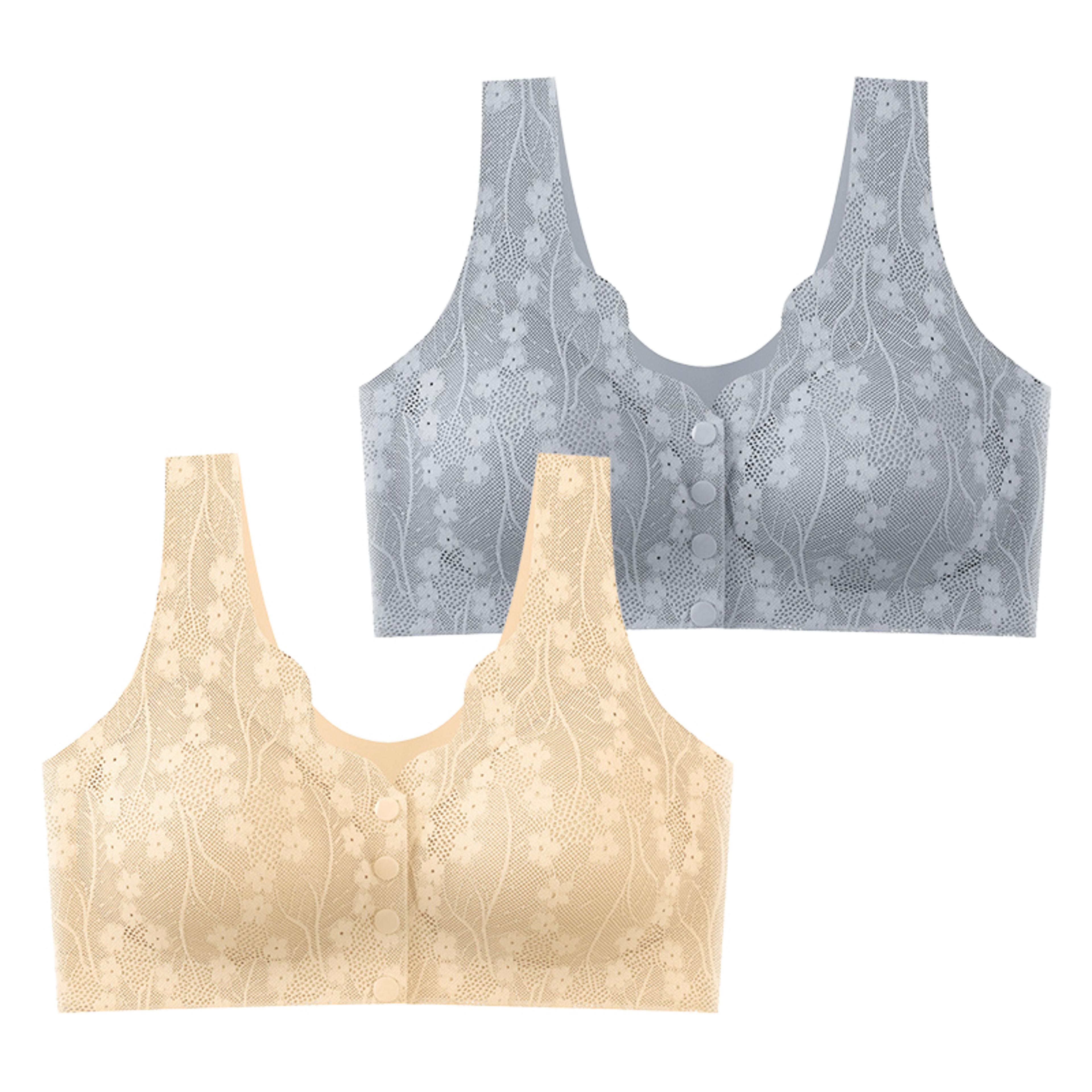 FallSweet Lace Front Wireless Bra Plus Size Bralette Comfort  Seamless Fit 12