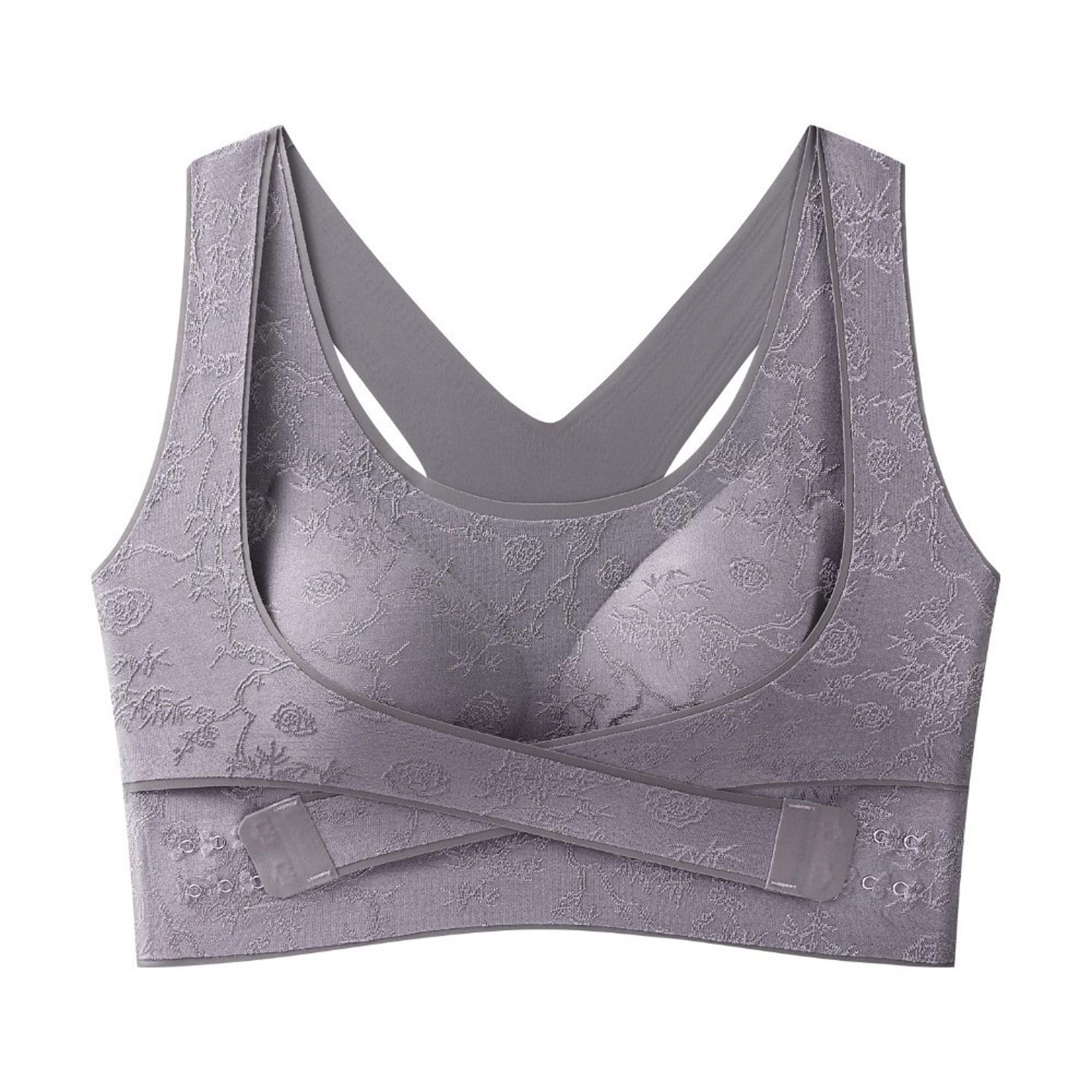 ComfortFit Plus Size Front Closure Seamless Push Up Bra With Cross Back Support 7