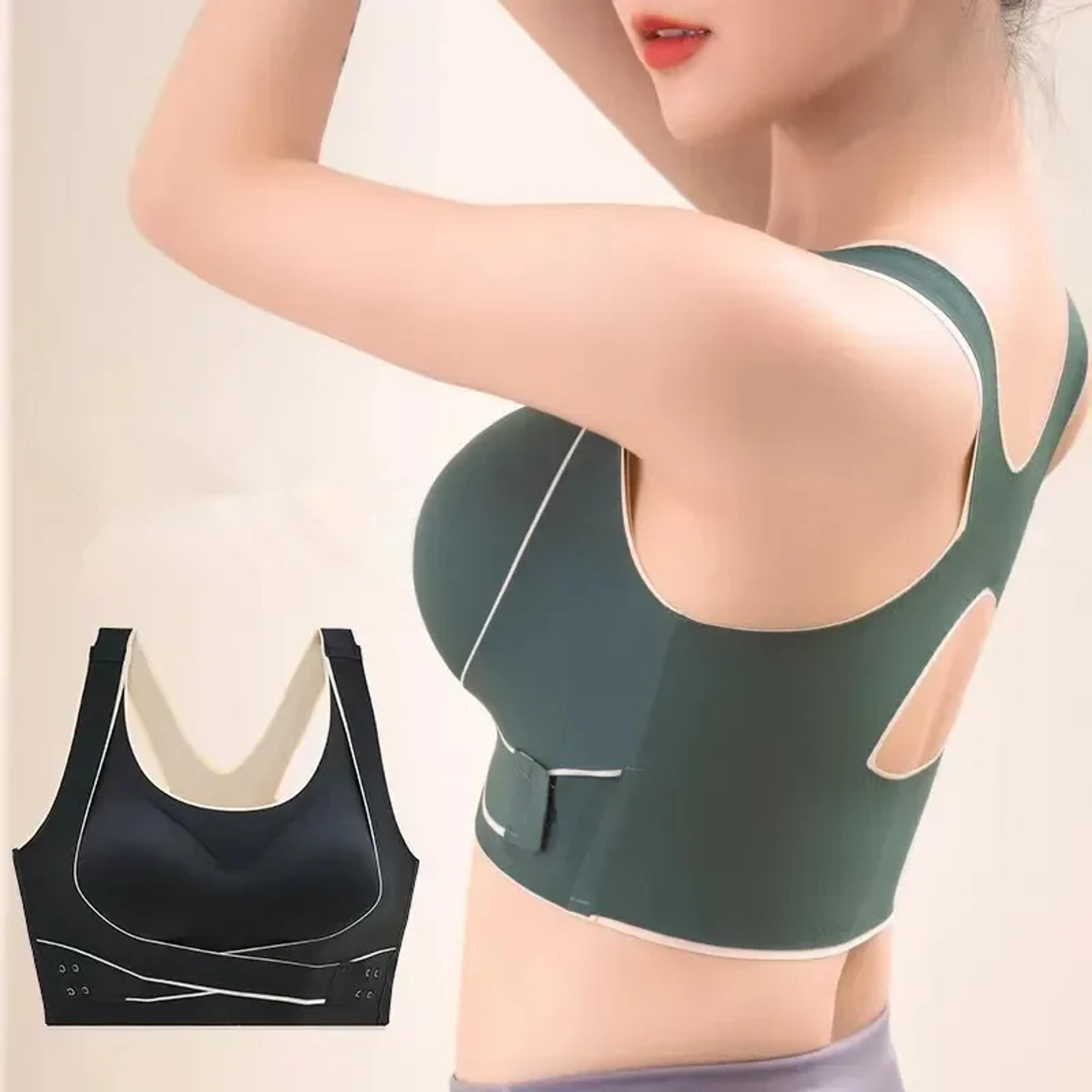 seamless posture support bra with adjustable back & push up lift