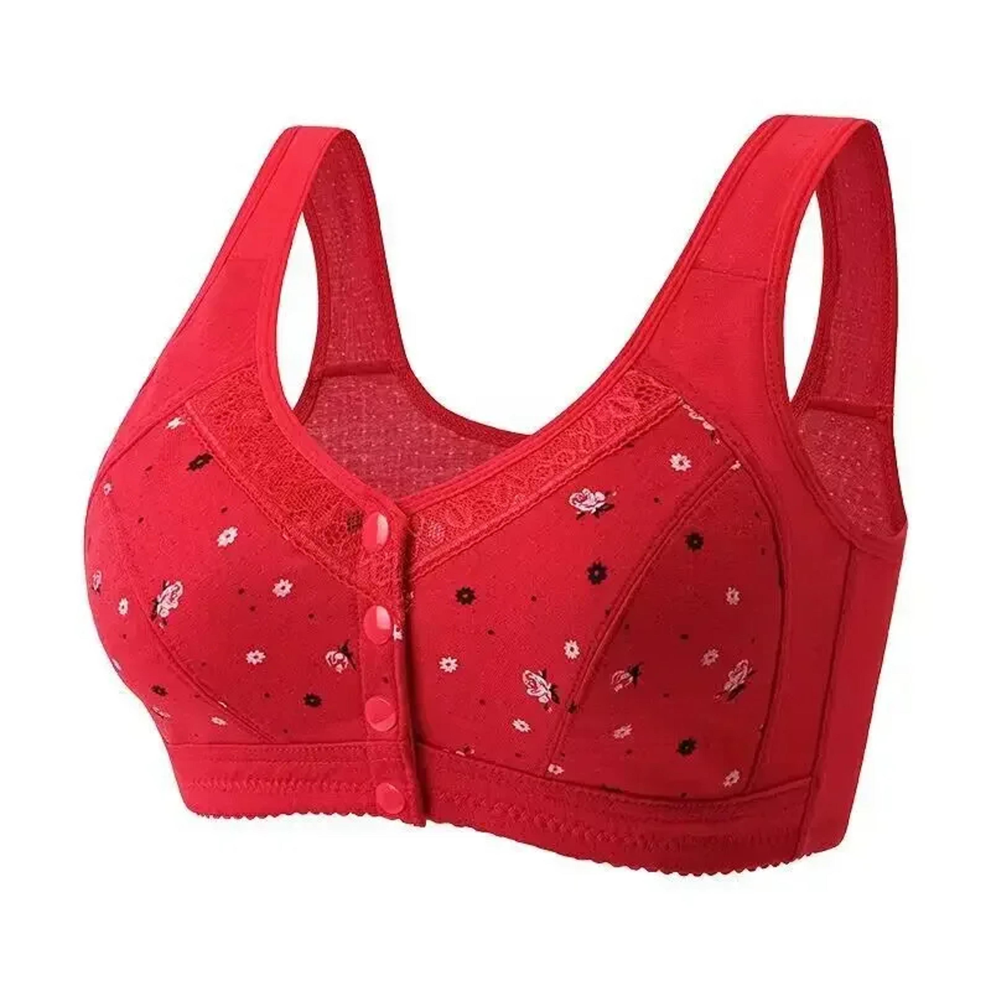 FallSweet Comfortable Front Closure Cotton Bra  Plus Size Wireless Support 8