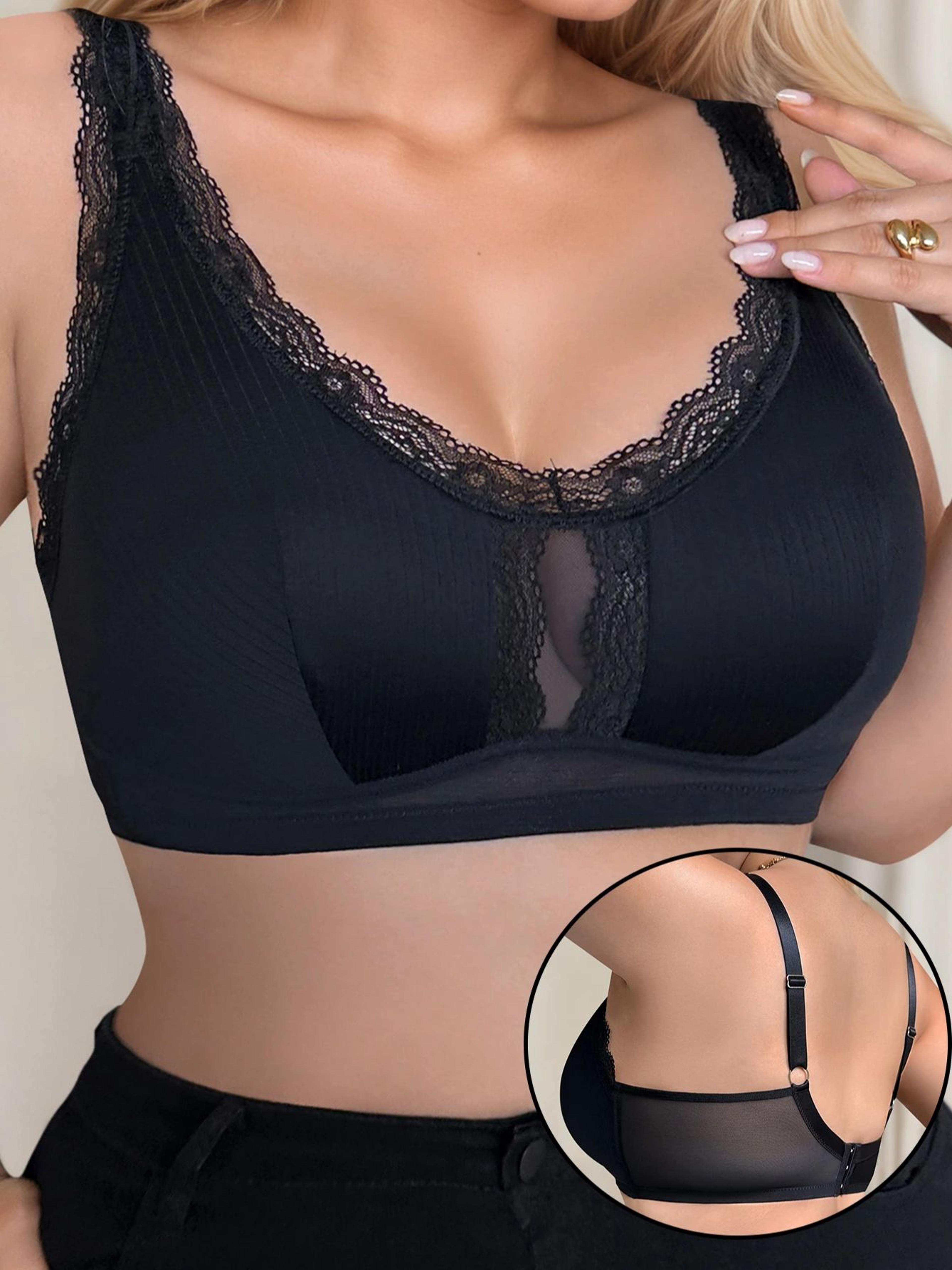 Premium Black Lace Full Cup Plus Size Bra  Comfortable All Day Support 4