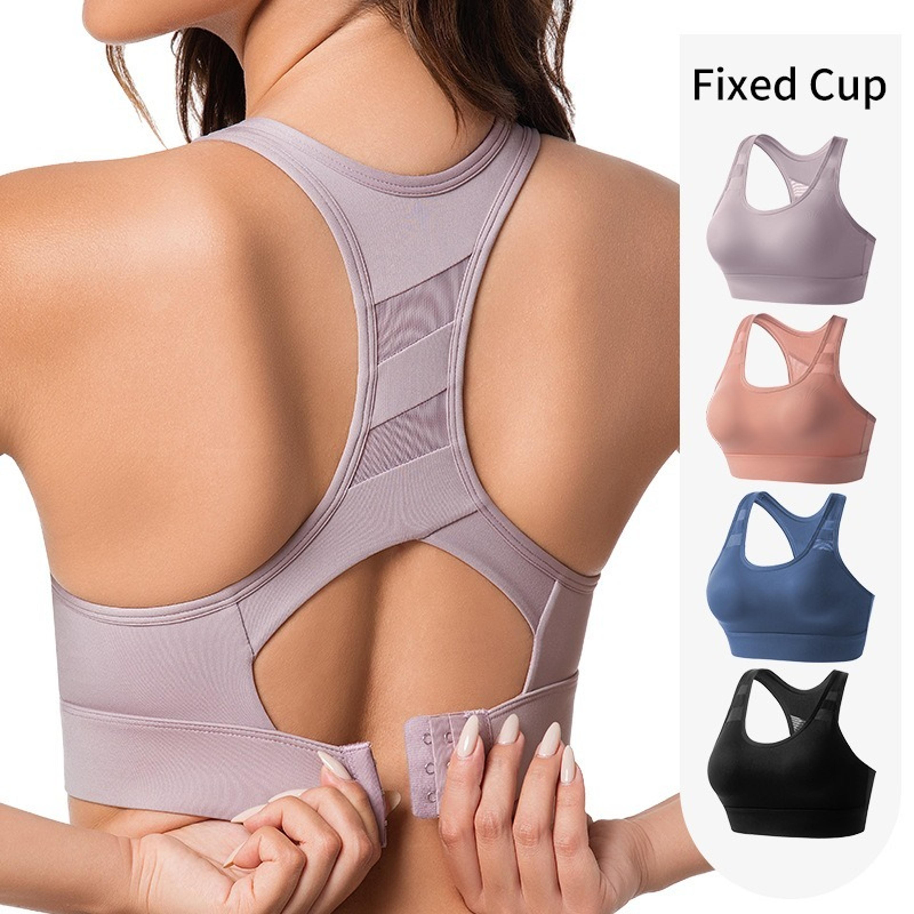 high support racerback workout bra seamless high impact sports bra for running & gym