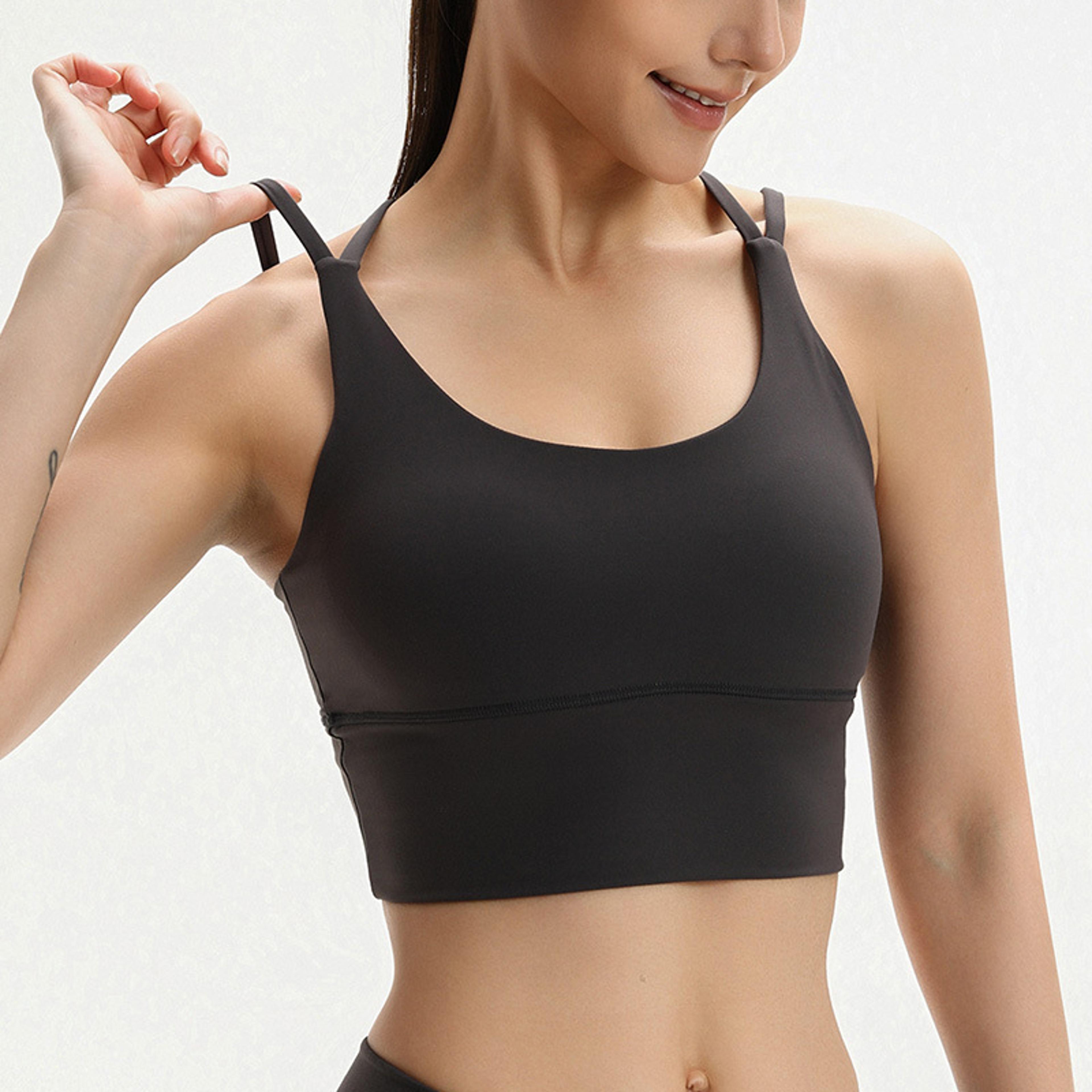 Womens Quick Dry Cross Strap Sports Bra For Women  Yoga  Workout Support 2