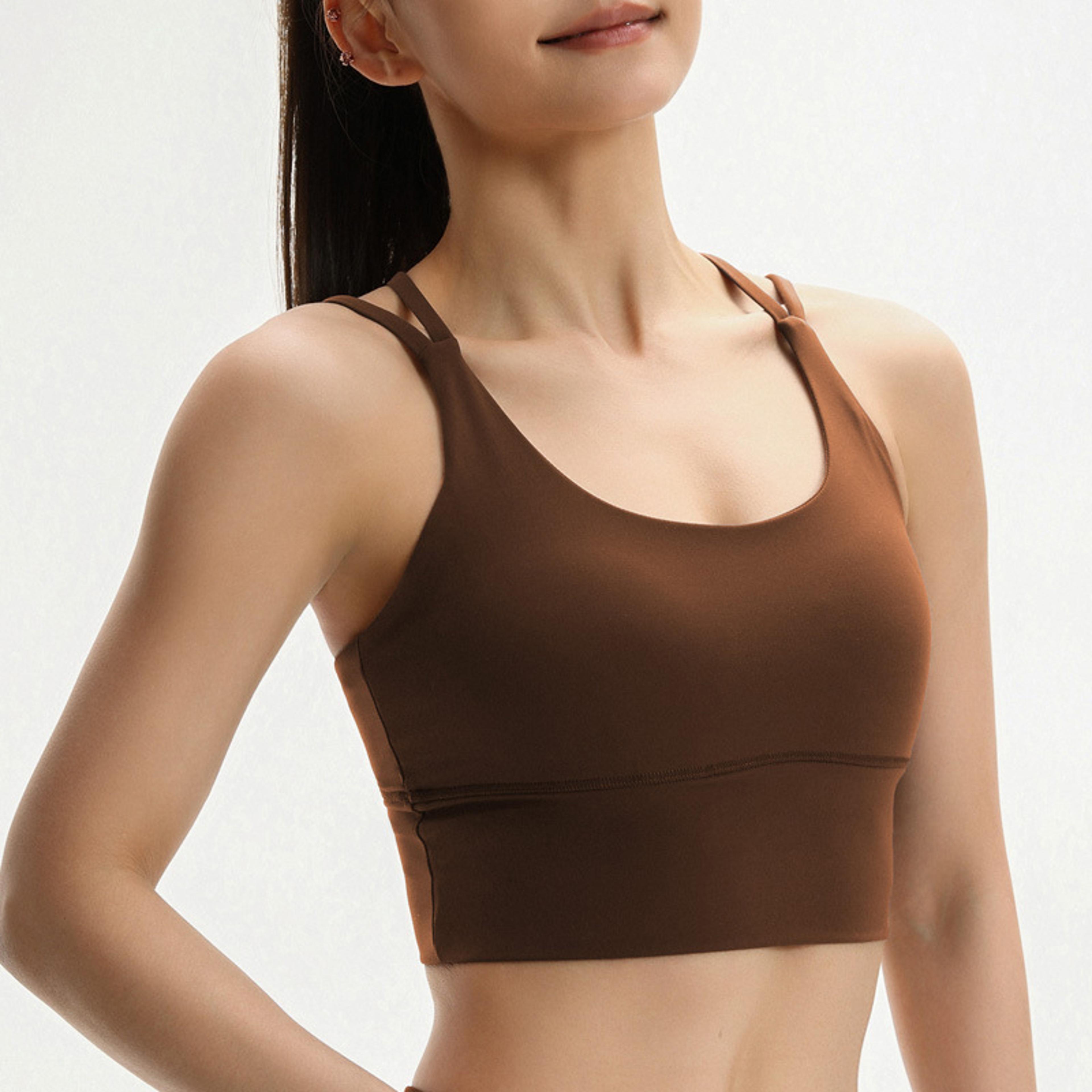 Womens Quick Dry Cross Strap Sports Bra For Women  Yoga  Workout Support 4