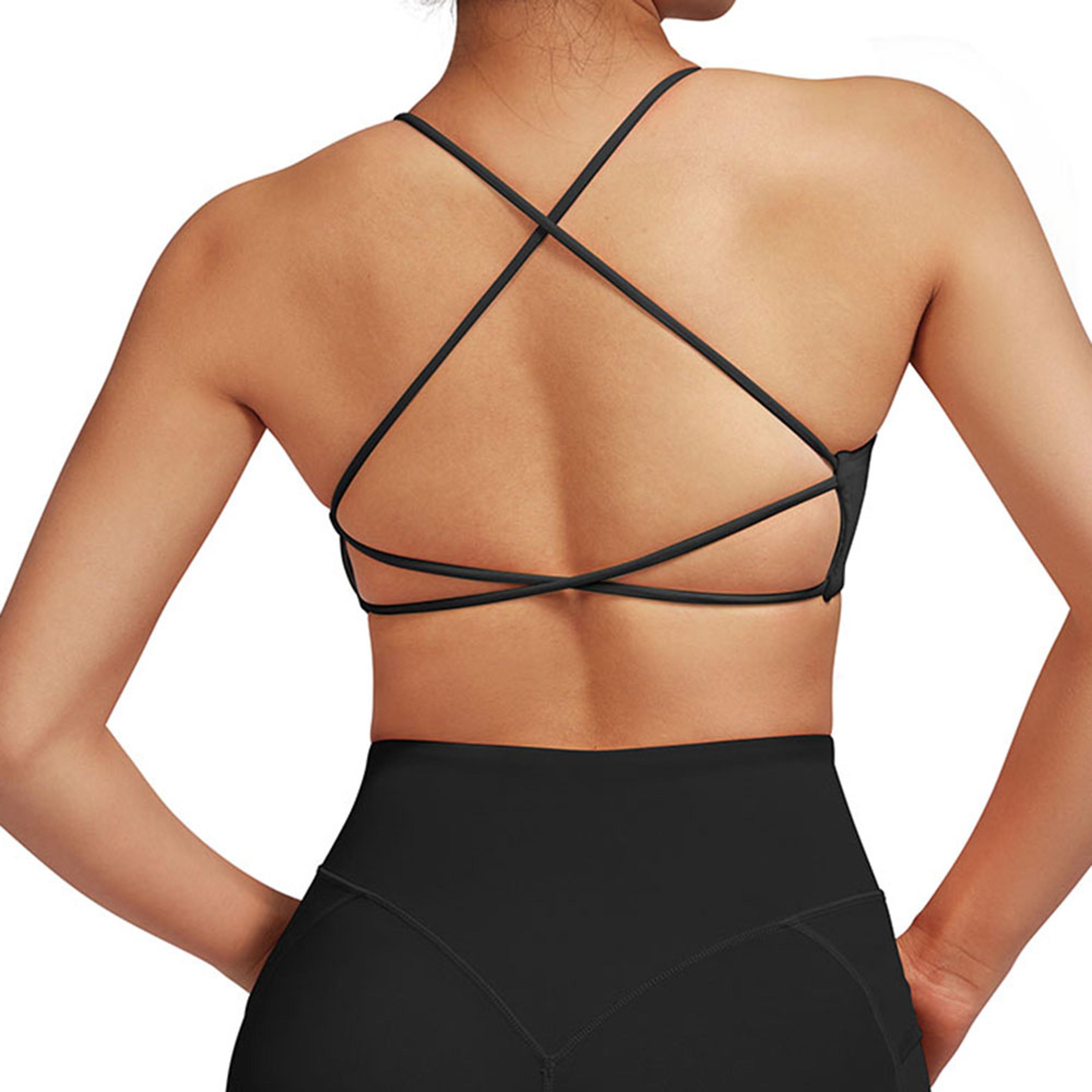 Womens Cross Back Sports Bra  Quick Dry Push Up Gym  Yoga Bra 3