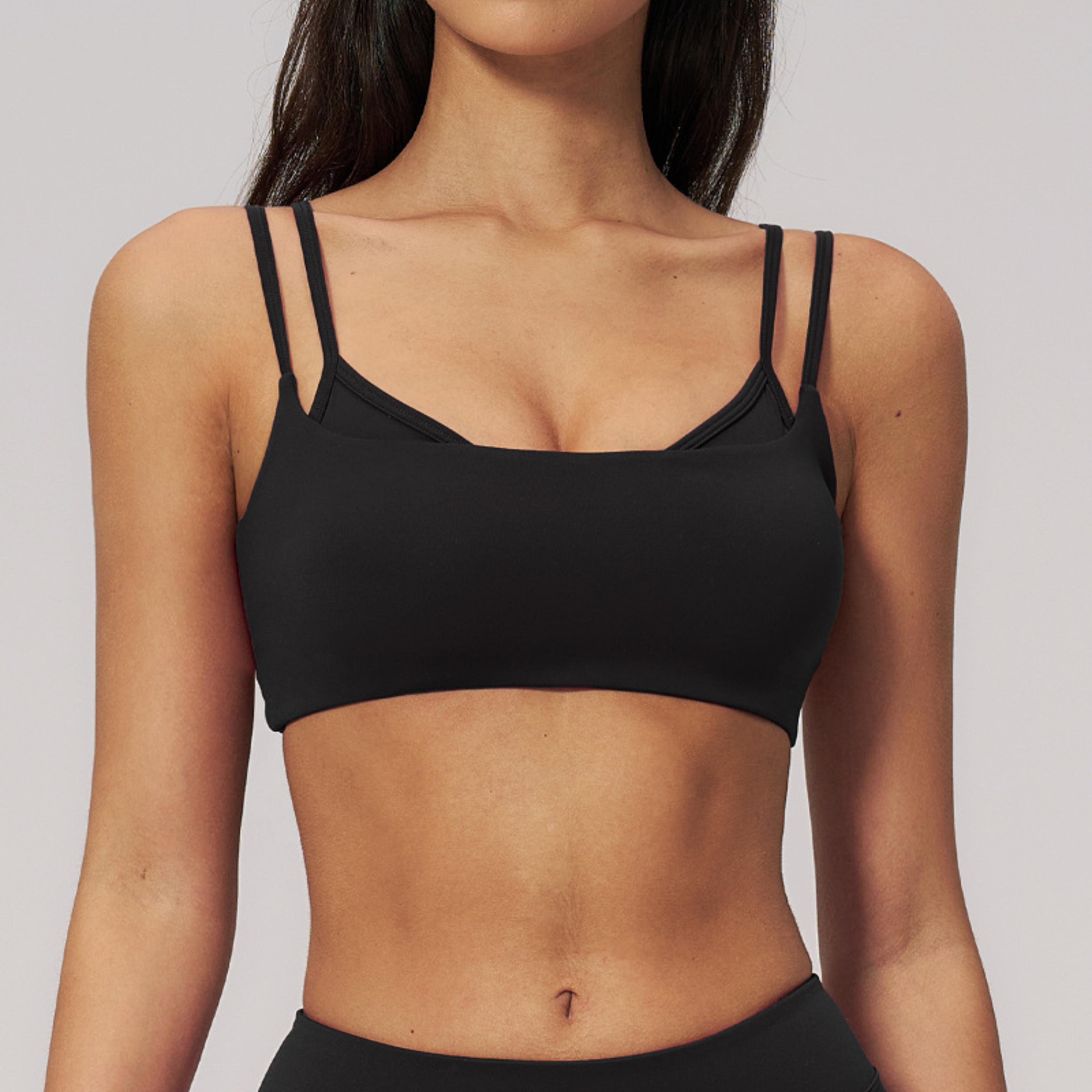 SportiveFit Double Strap Womens Yoga Tank Top Sports Bra Top 2
