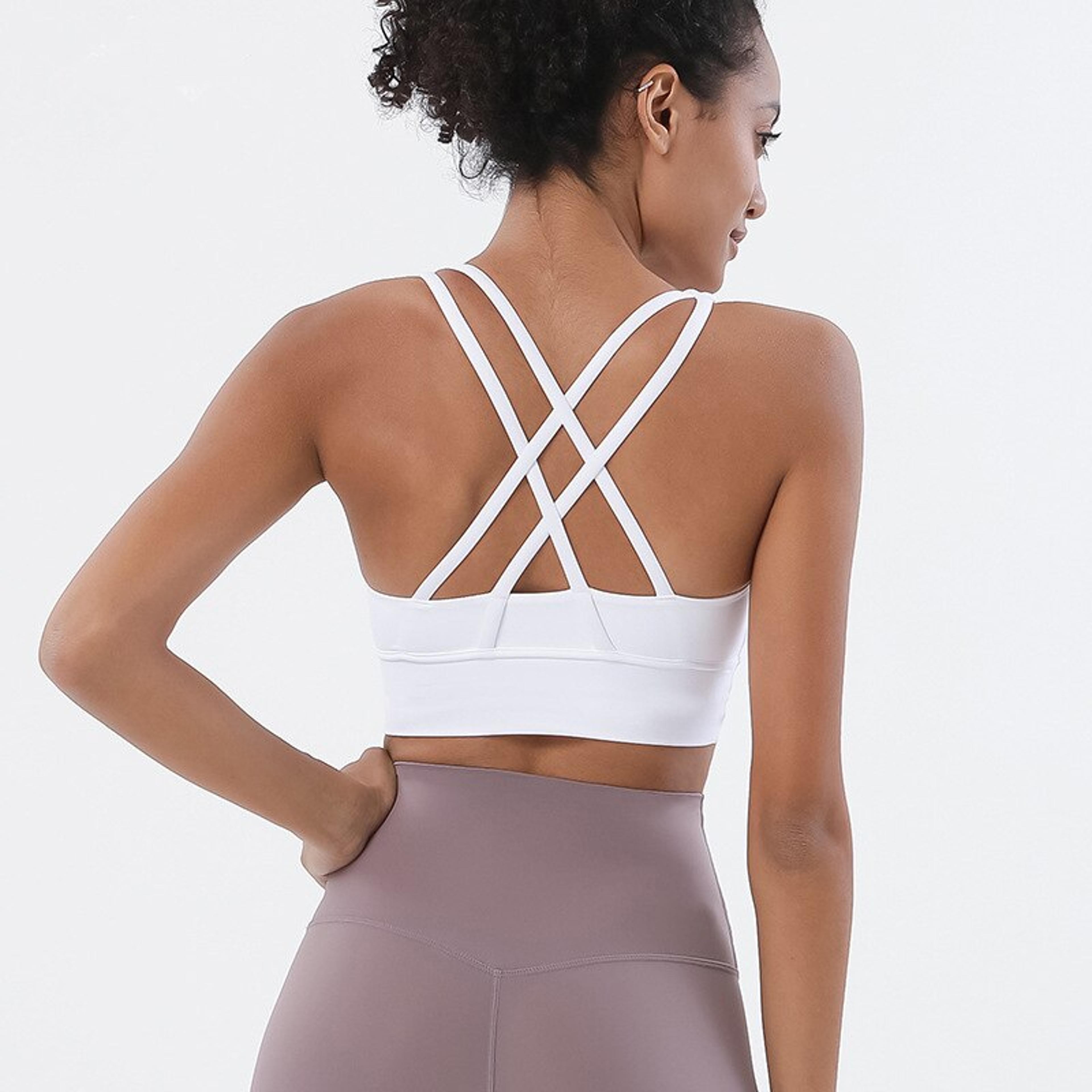 womens quick dry breathable raceback sports yoga bra with removable pads