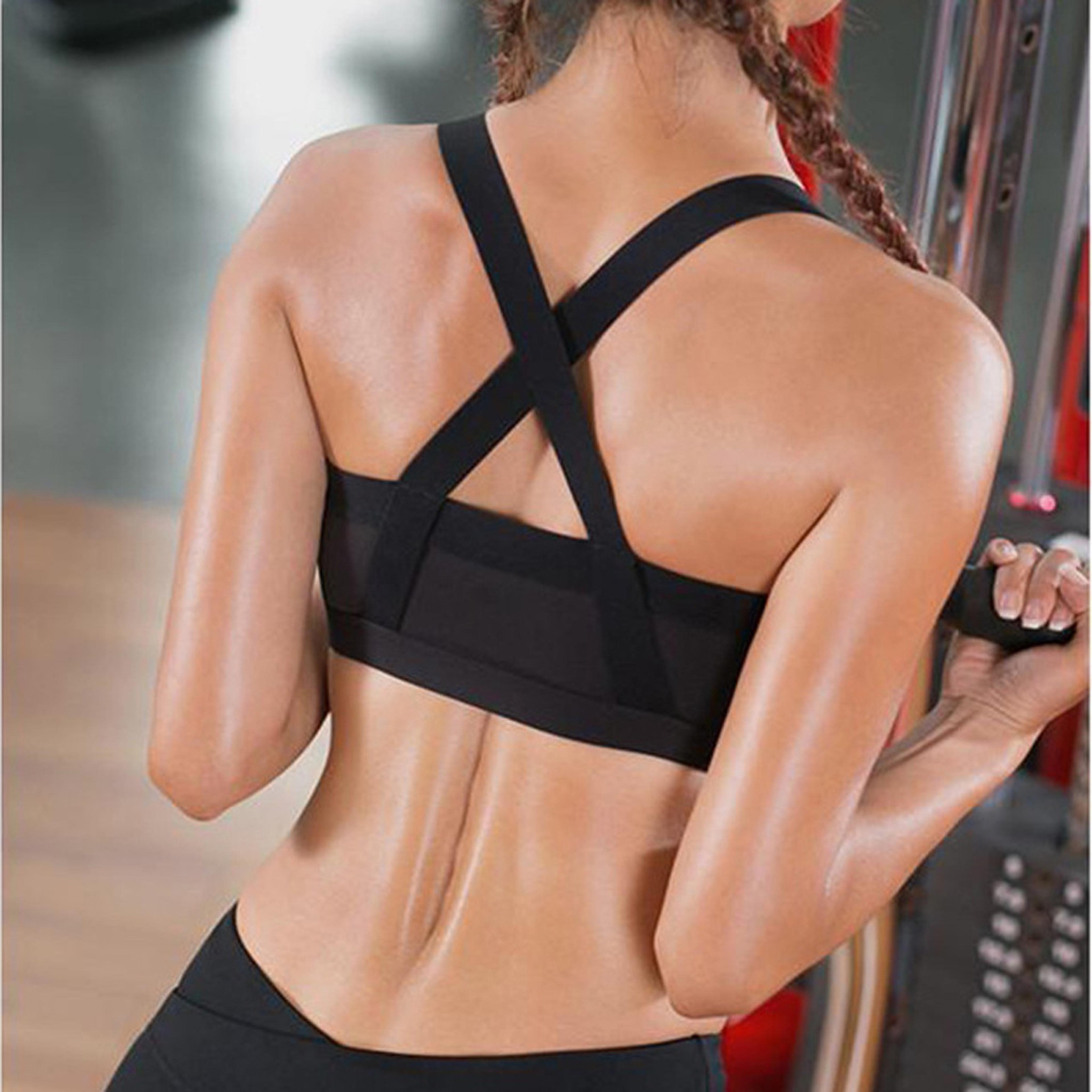 High Support Plus Size Sports Bra For Women  Adjustable Straps Wirefree Gym  Yoga Workout Bra 4