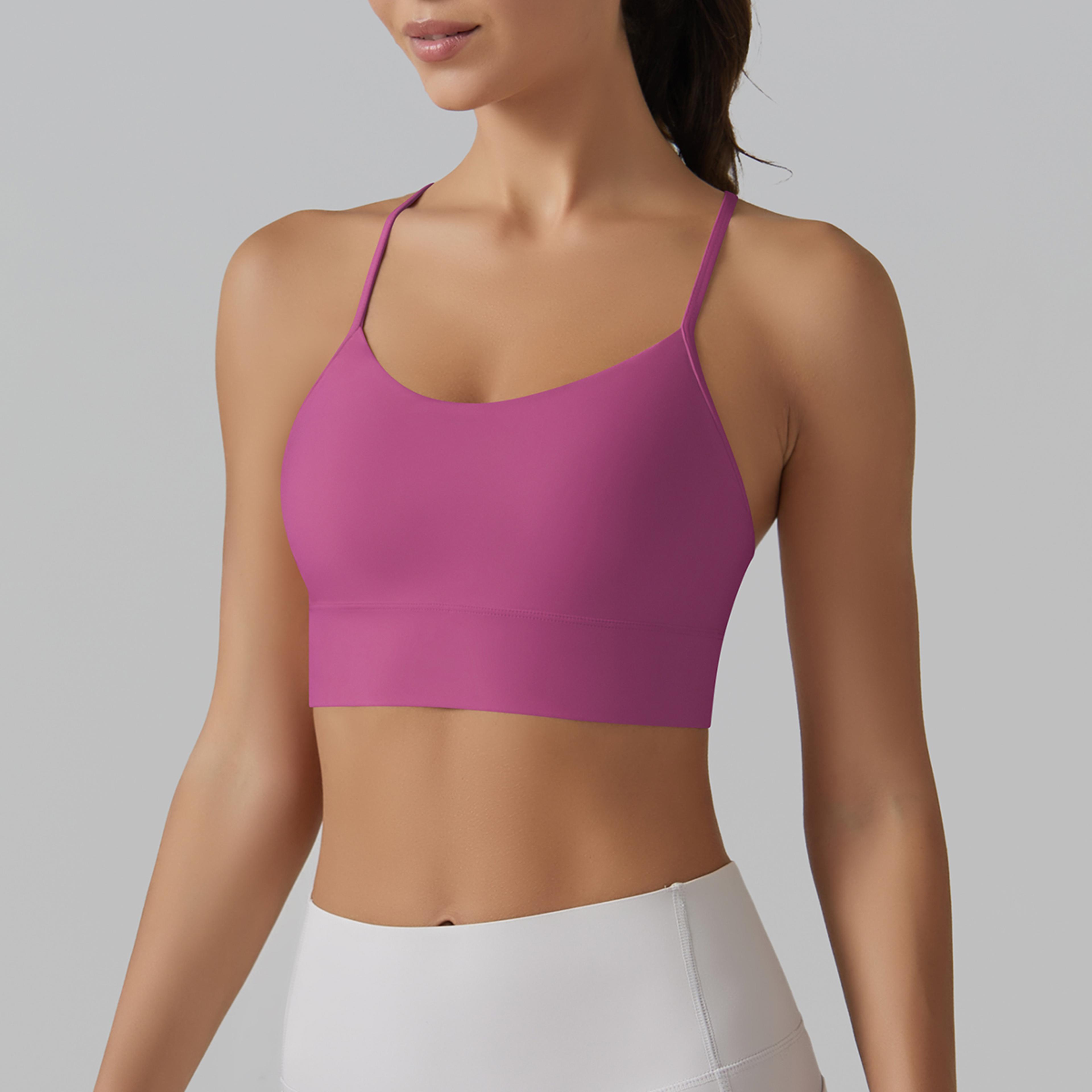 Women Seamless Yoga Sports Bra Top  High Support Gym Crop Push Up Activewear 2