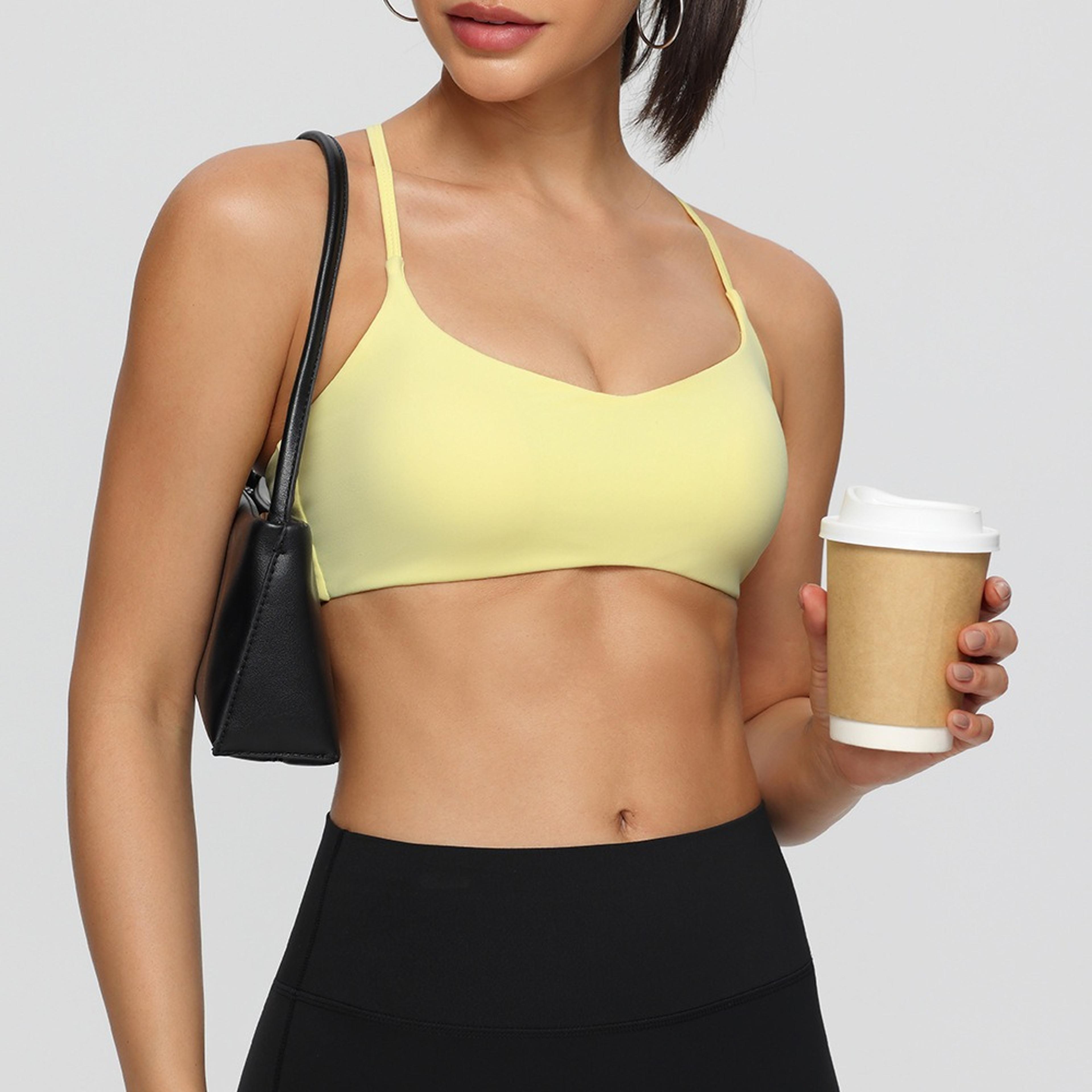 womens sports bra high support – shockproof push up gym & yoga fitness top