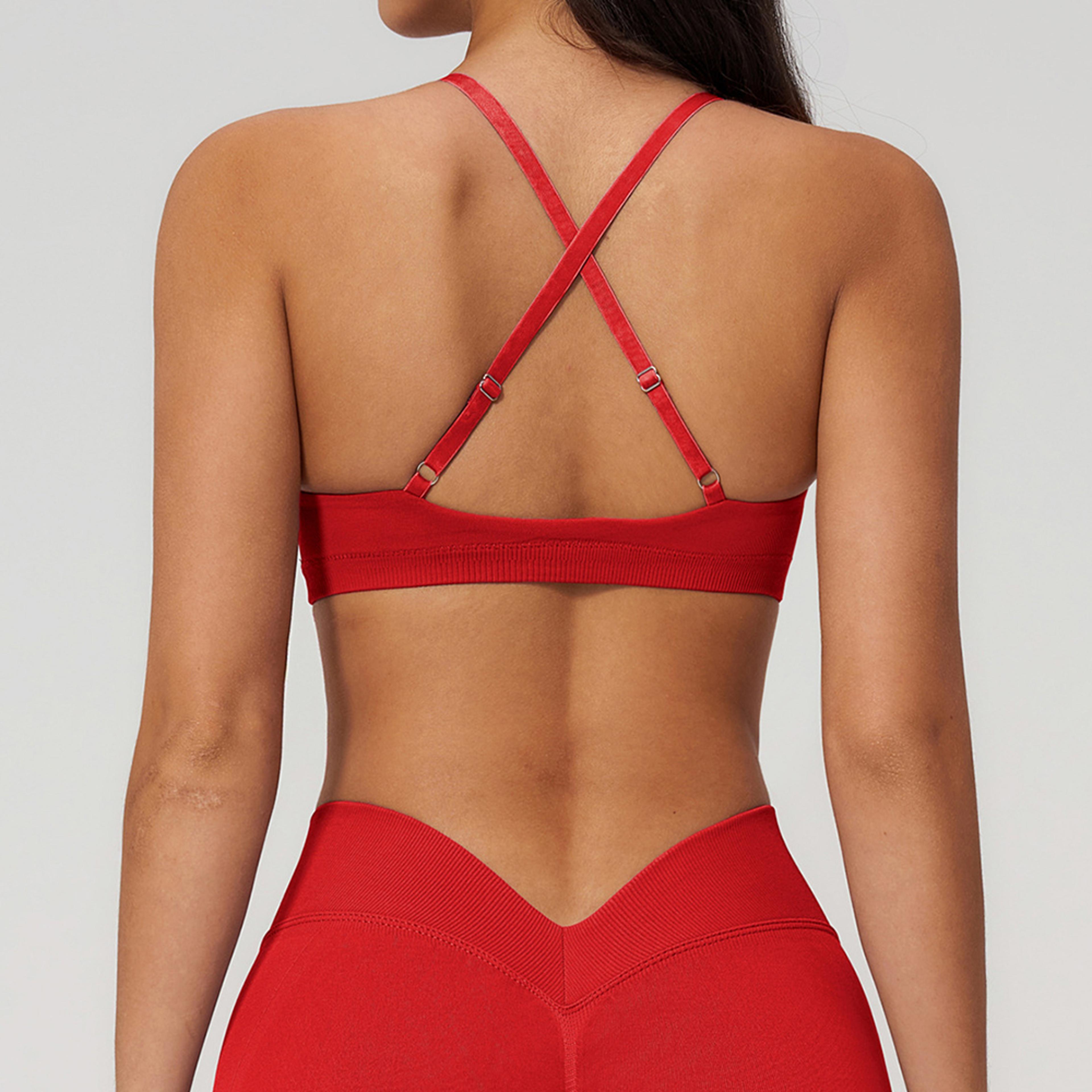 Cross Back Sports Bra For Women Breathable Yoga Bra Fitness Top 1