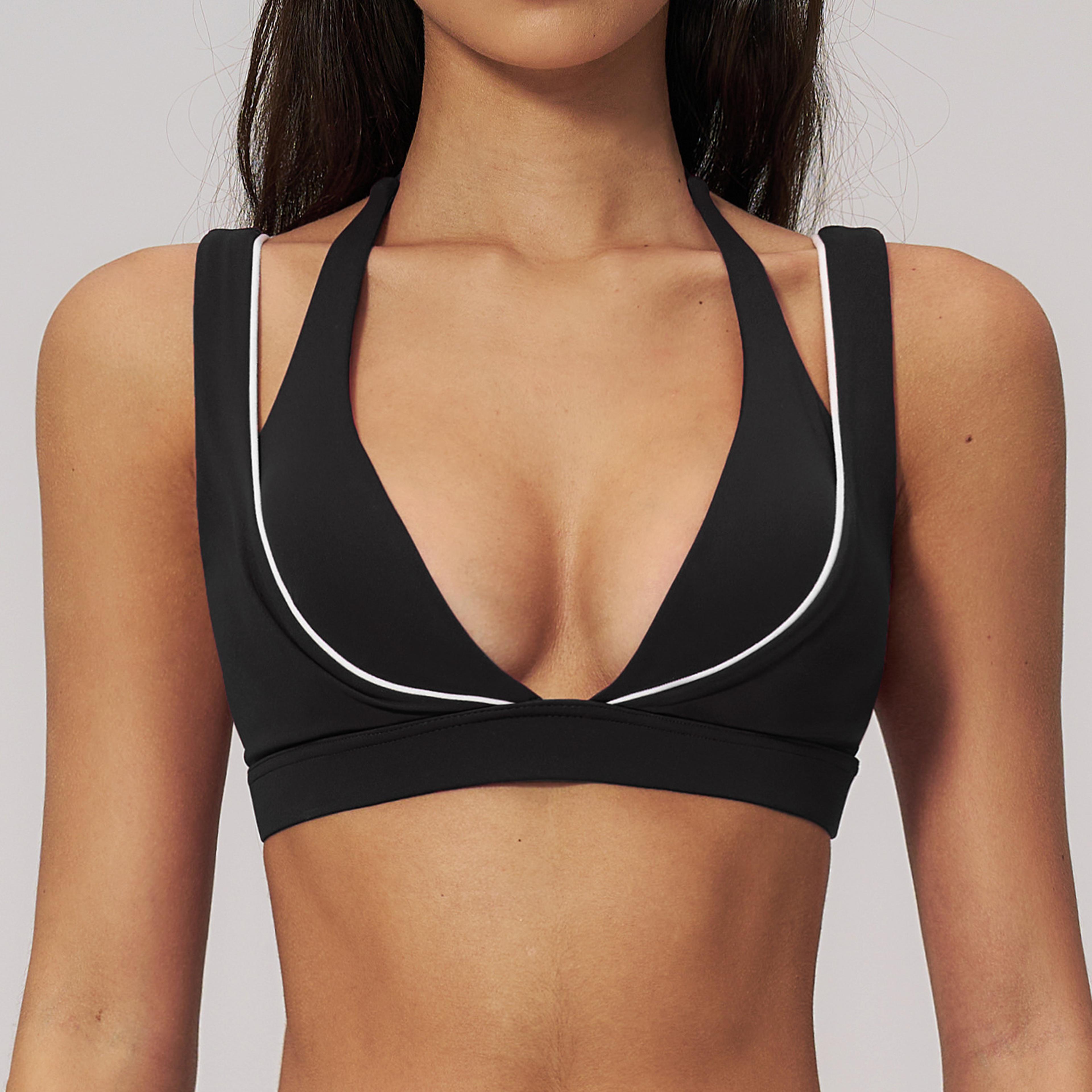 Color Block Open Back Yoga Sports Bra For Women 2