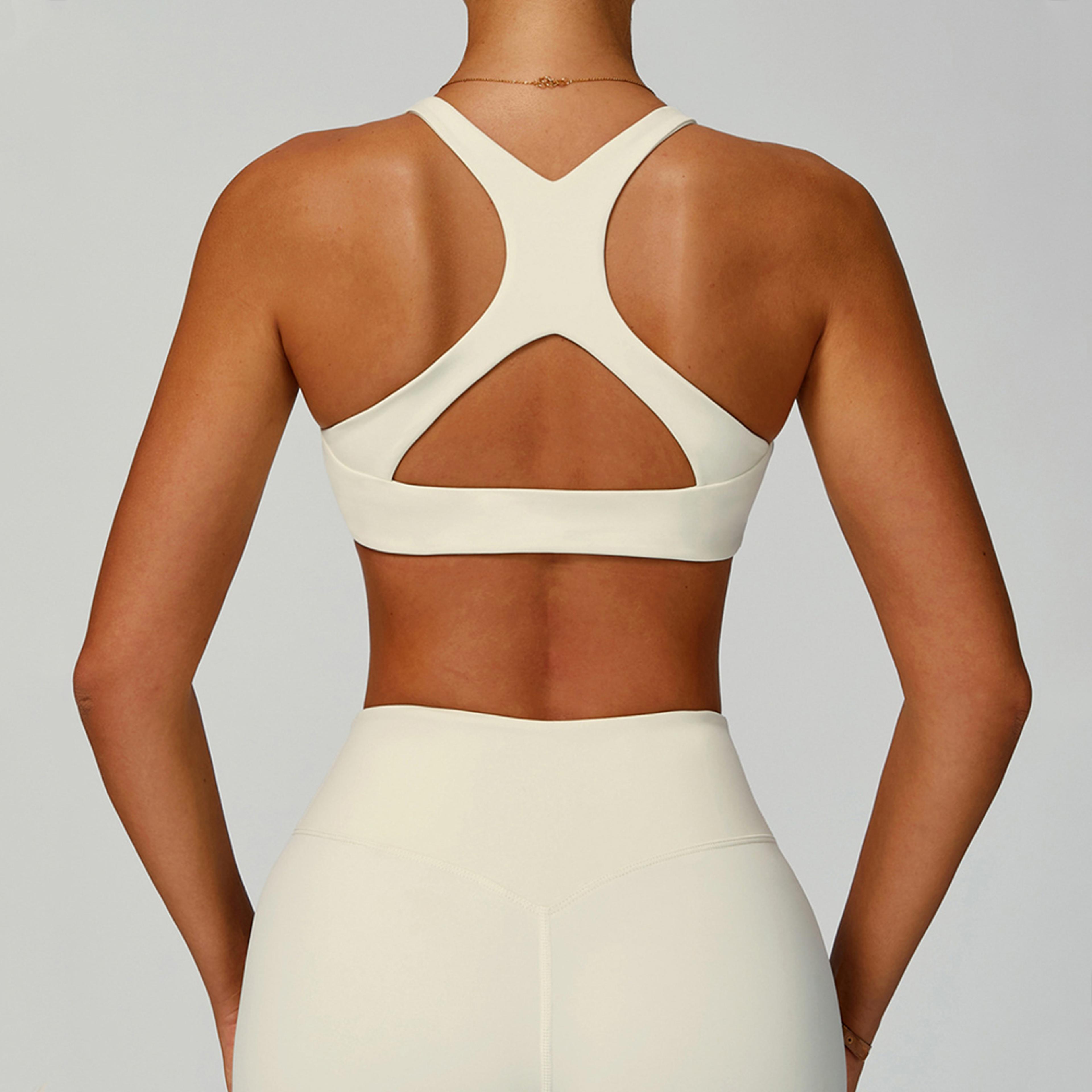 hollow back womens sports bra high support breathable yoga bra