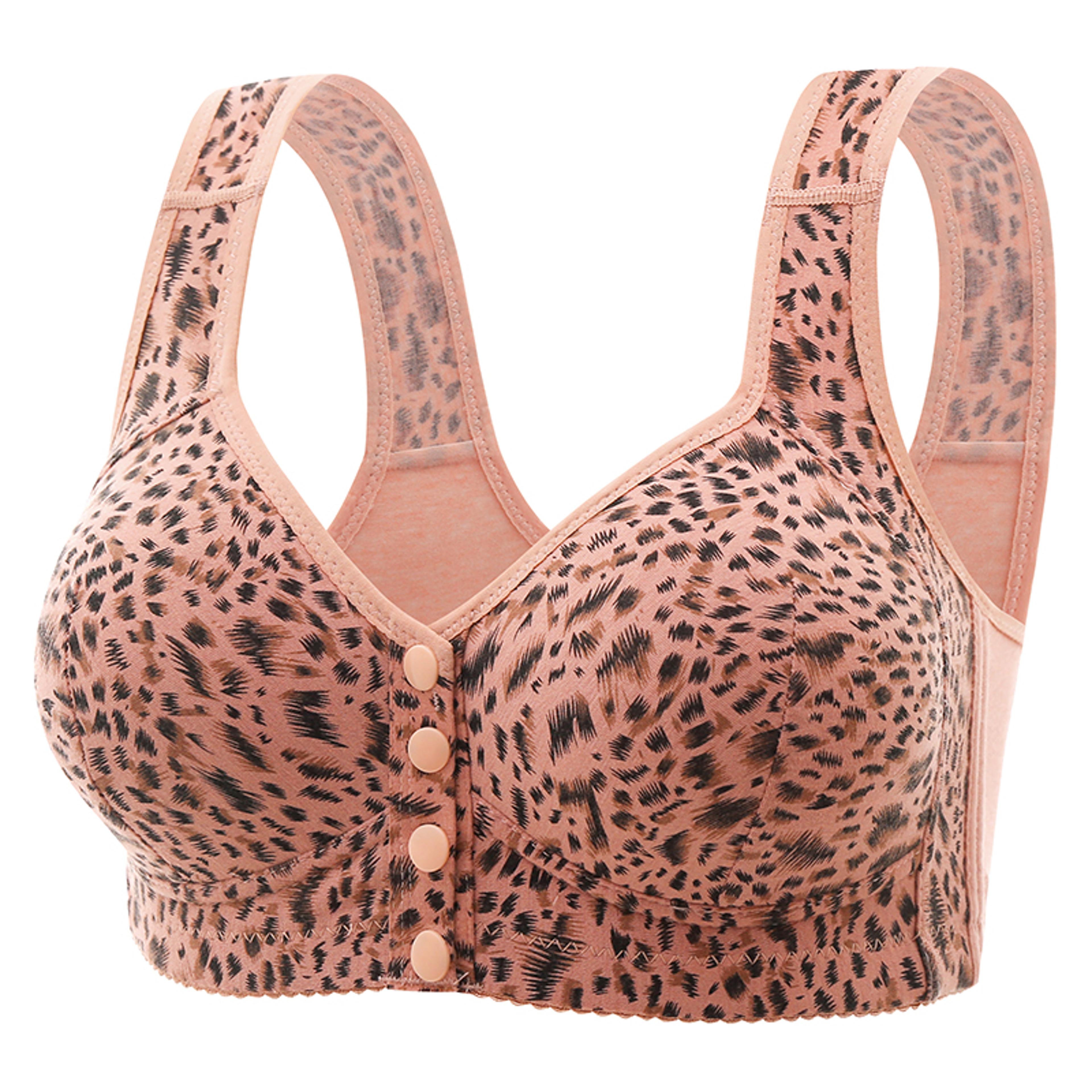 Leopard Front Closure Wireless Push Up Bra 3