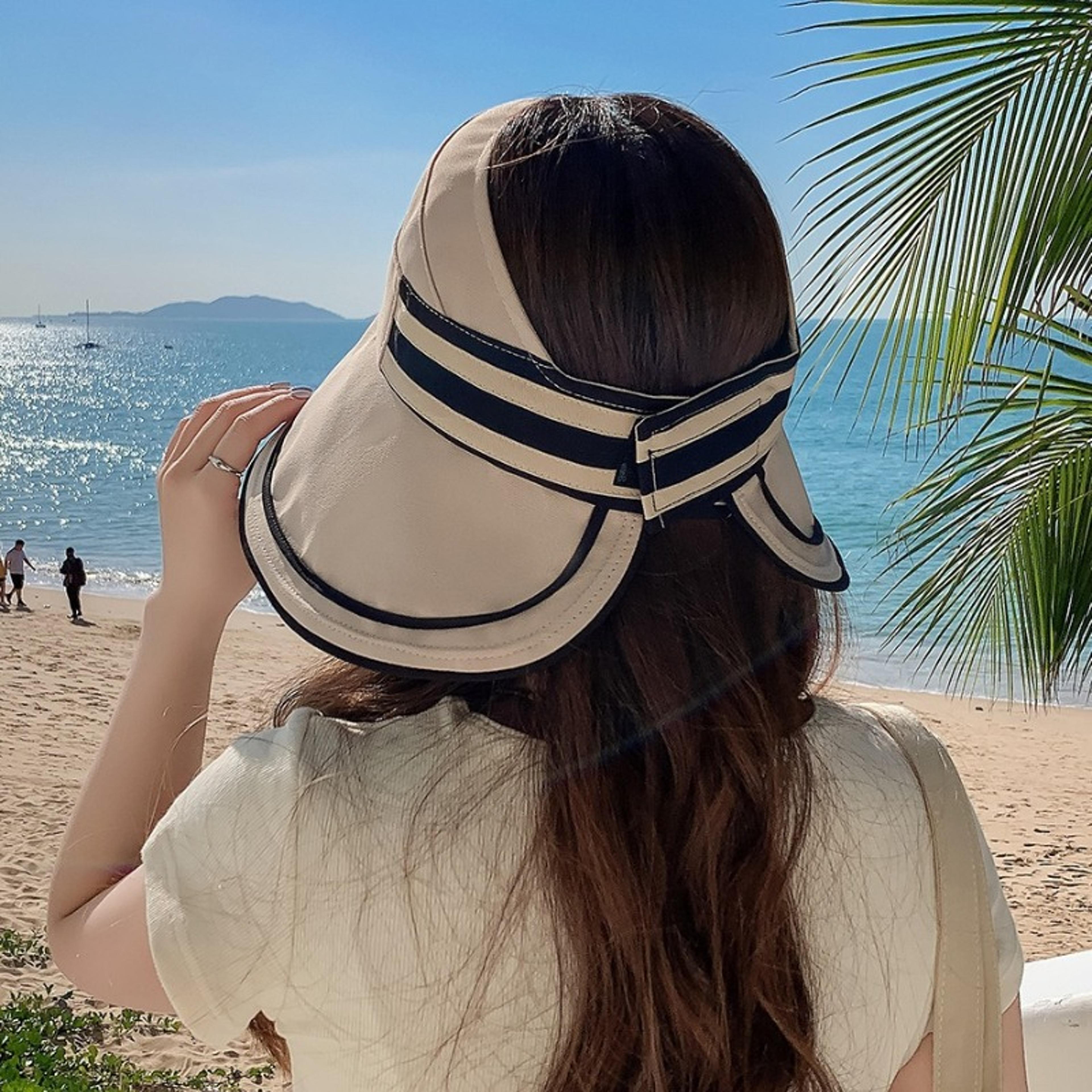 Womens Wide Brim UV Sun Hat With Breathable Face Cover For Beach And Outdoor Wear 1