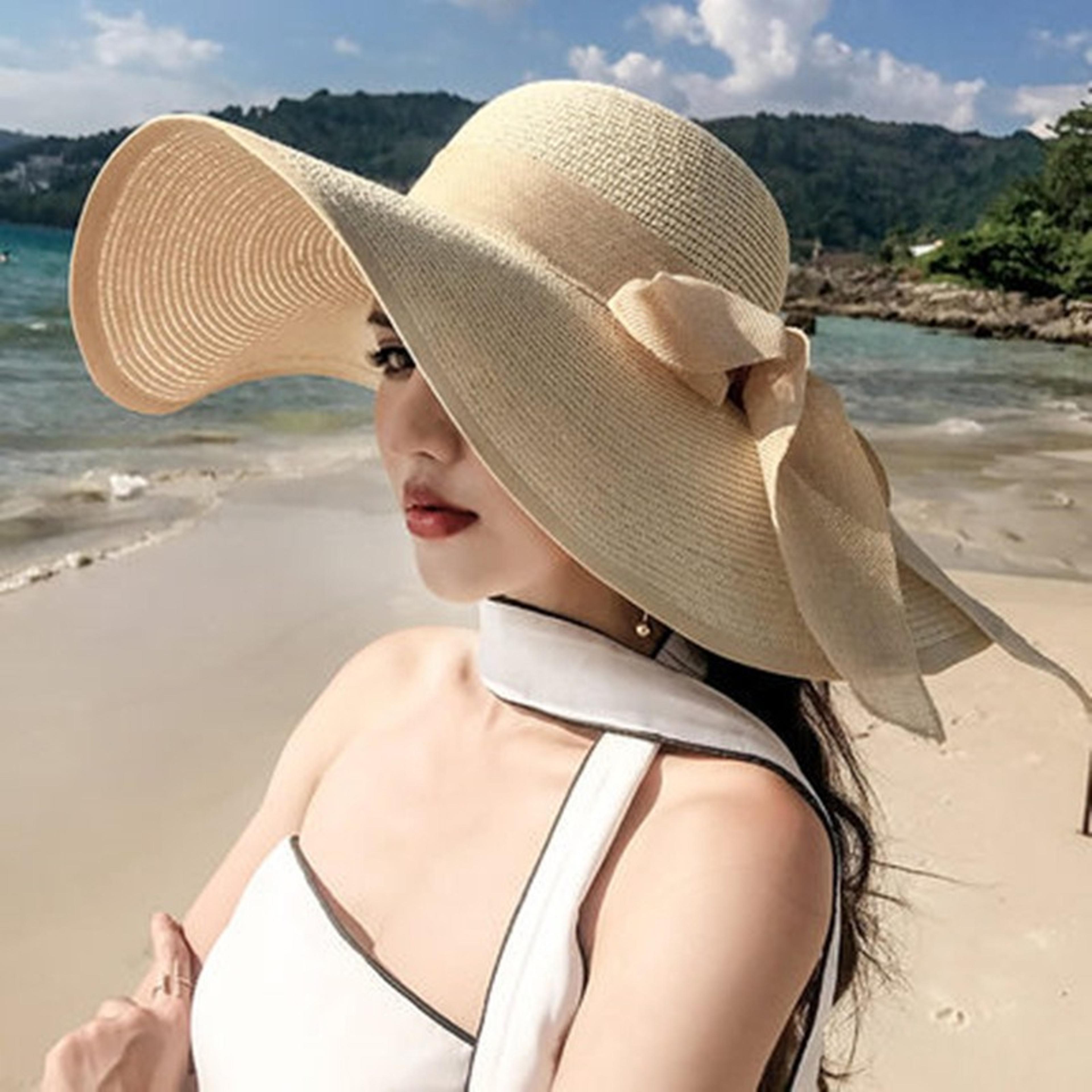 Foldable Wide Brim Straw Sun Hat For Women 5