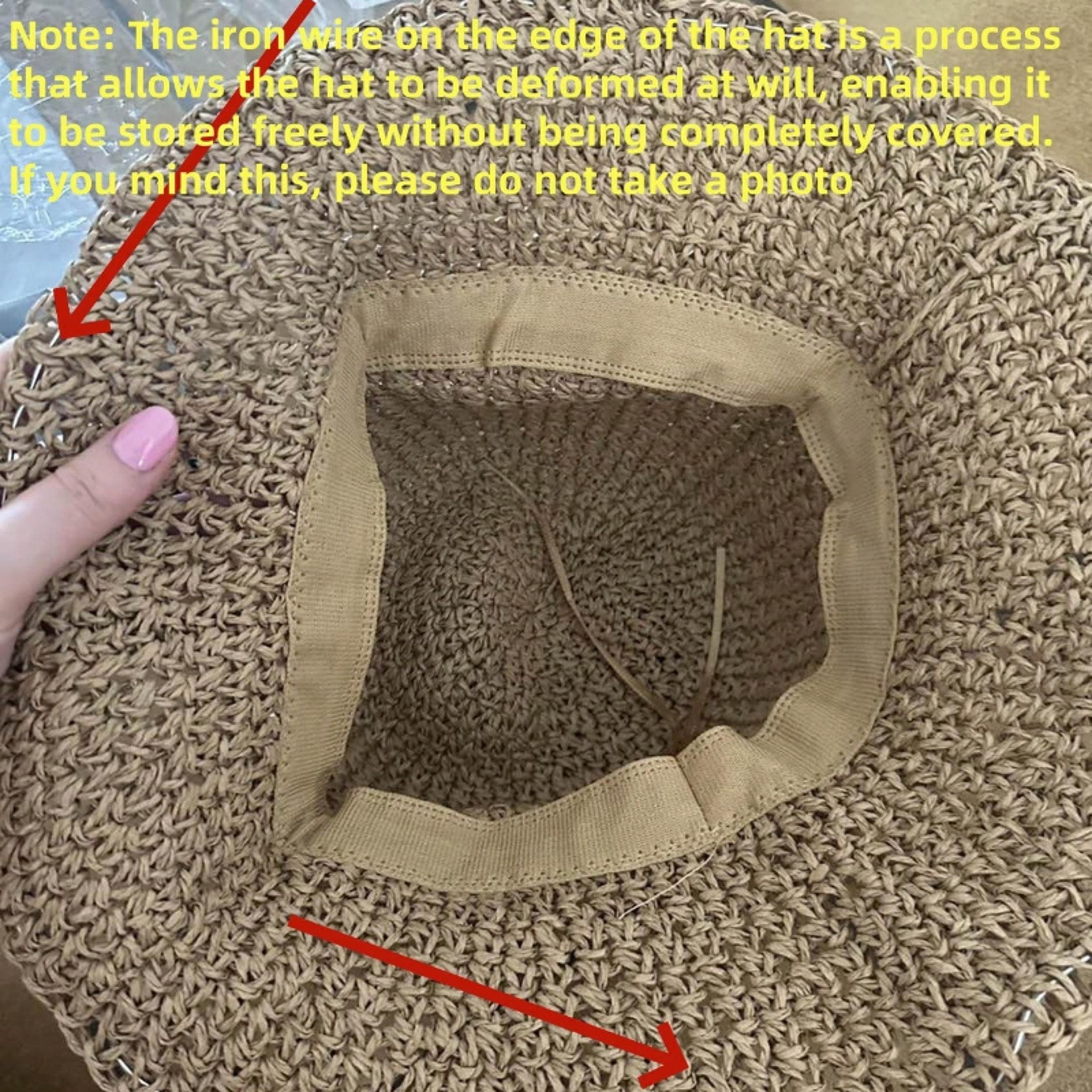 Foldable Womens Straw Visor Hat For Beach Sun Protection 2