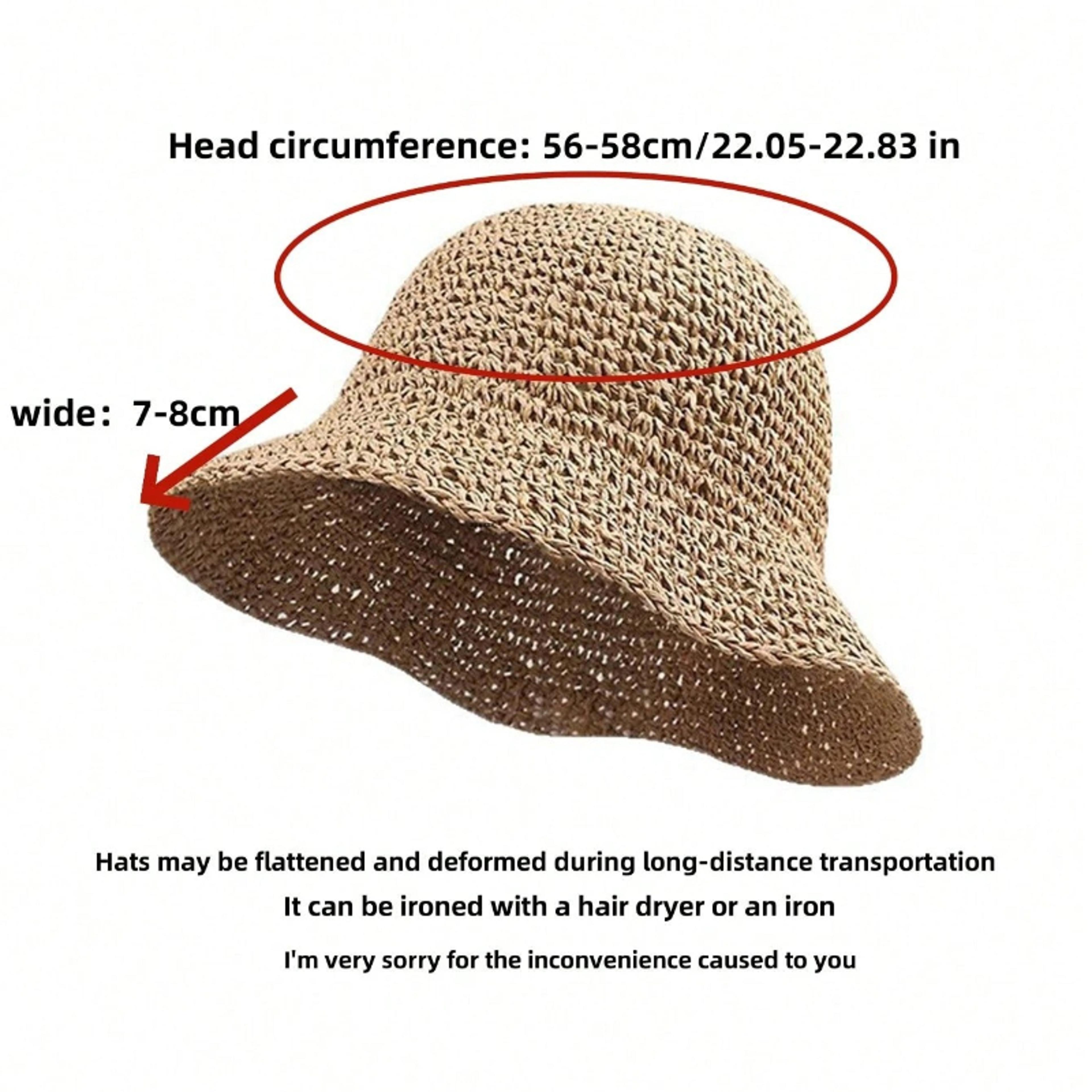 Foldable Womens Straw Visor Hat For Beach Sun Protection 3