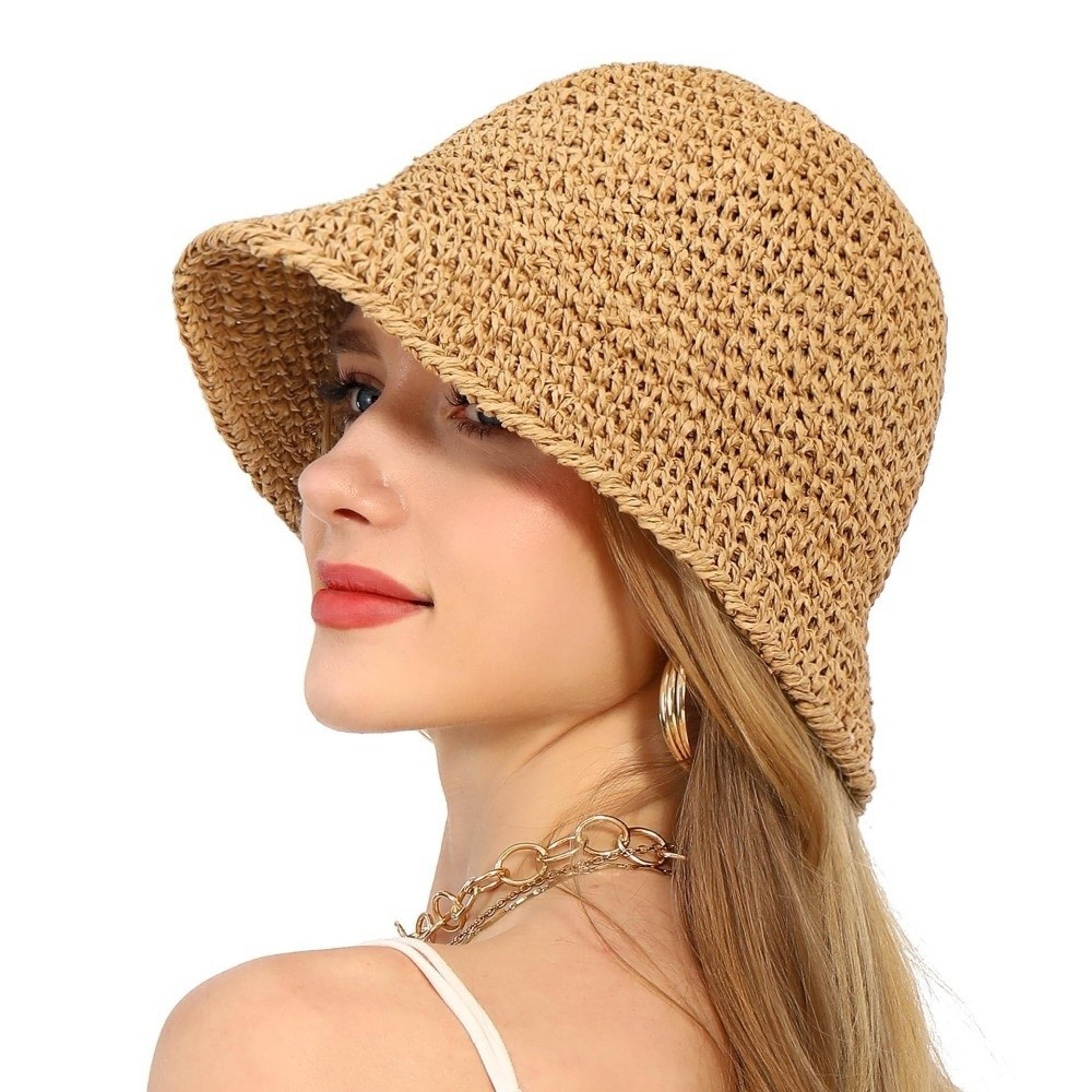 Foldable Straw Women Sun Hat Korean Style Beach Bucket Hat 1