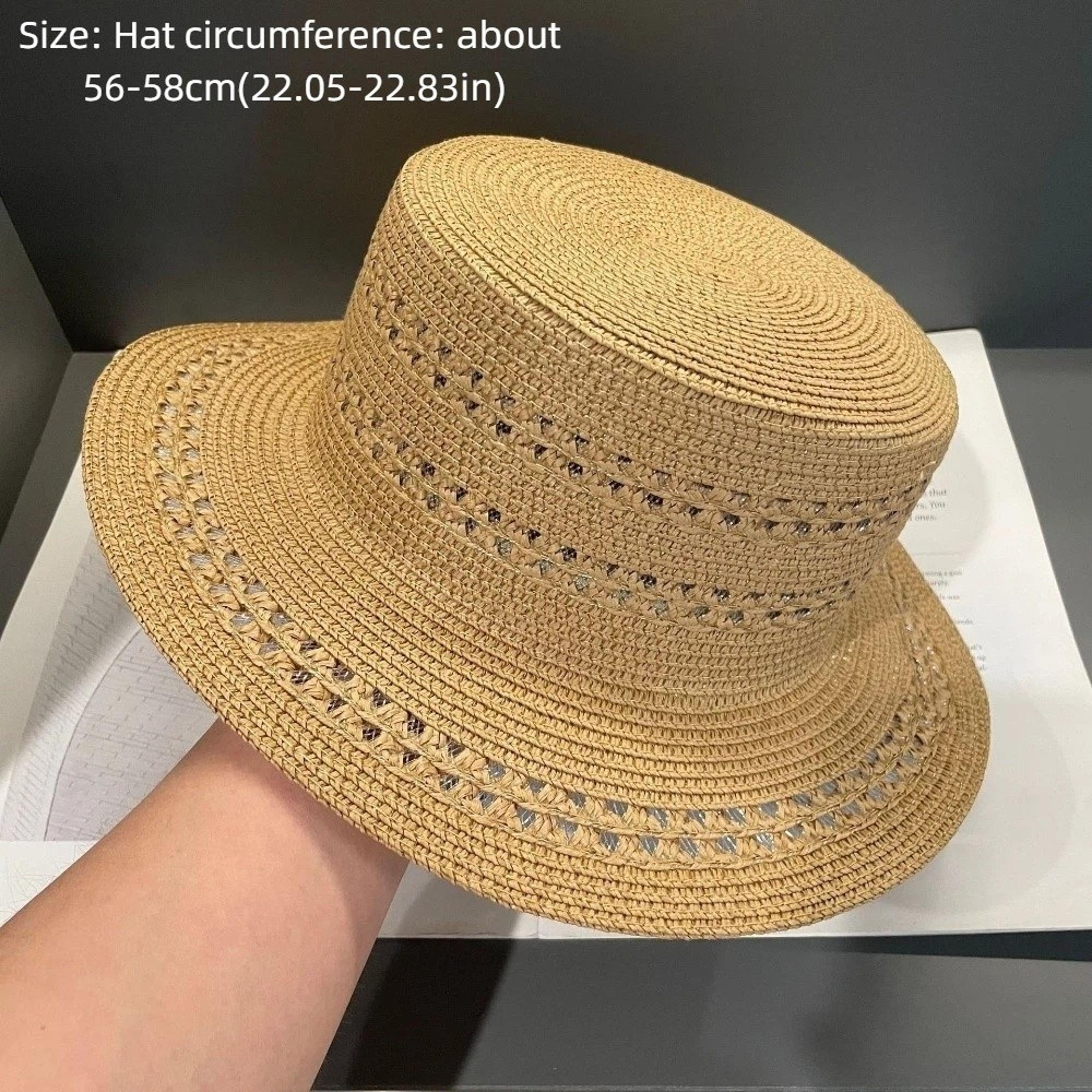 Handwoven Straw Sun Hat Breathable Panama Bucket Hat For Summer Travel 3