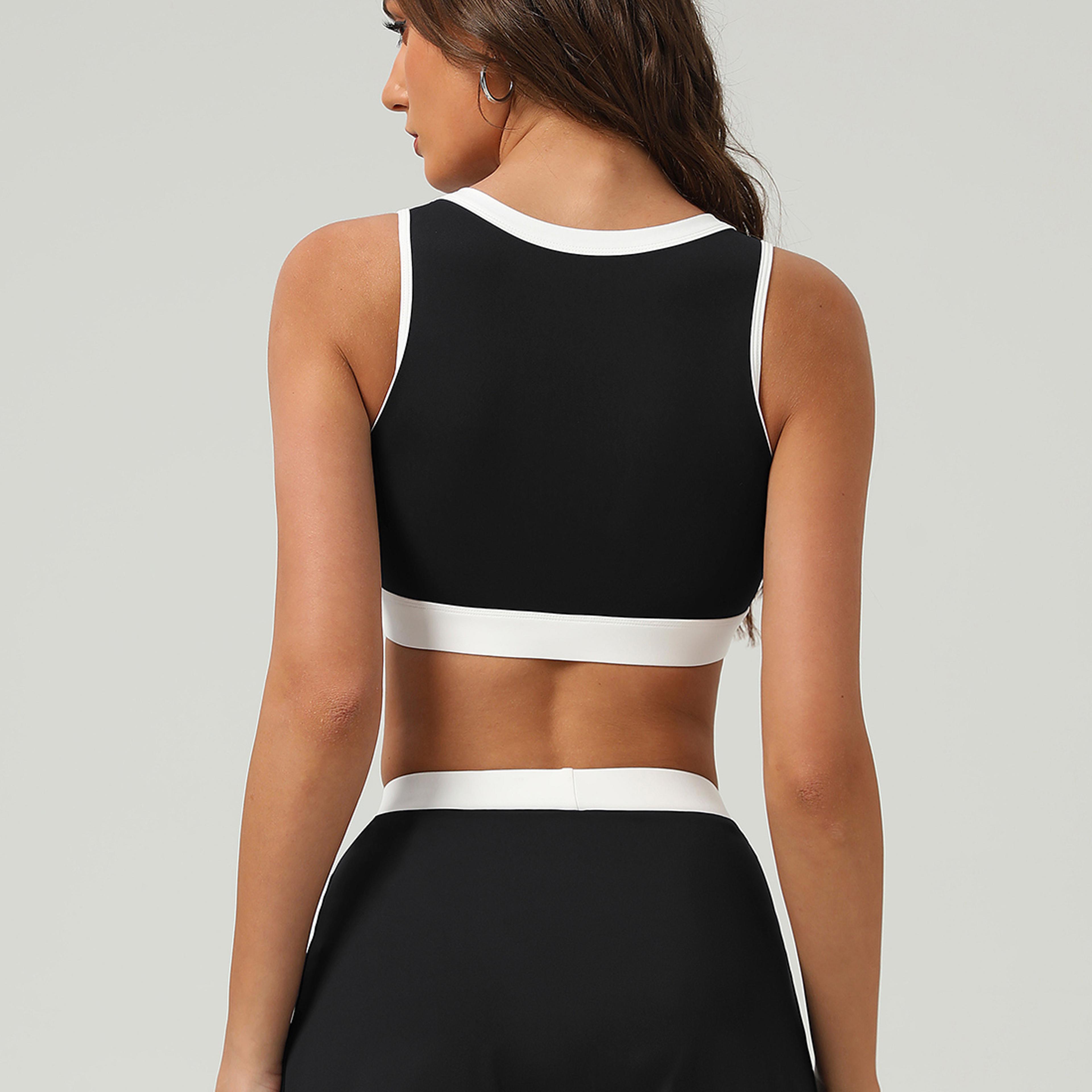 Contrast Color Padded Sports Bra For Yoga And Gym Training 1