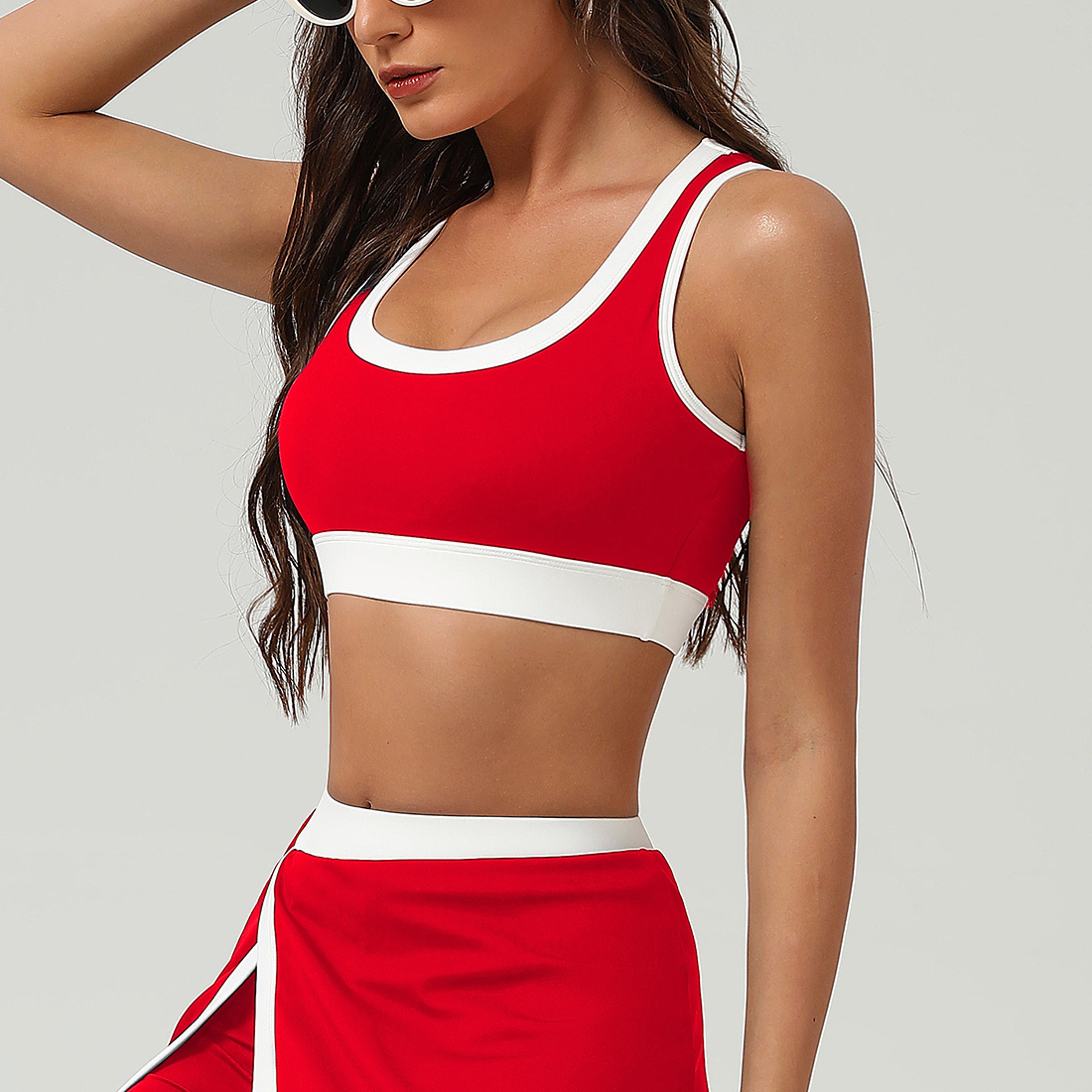 Contrast Color Padded Sports Bra For Yoga And Gym Training 2