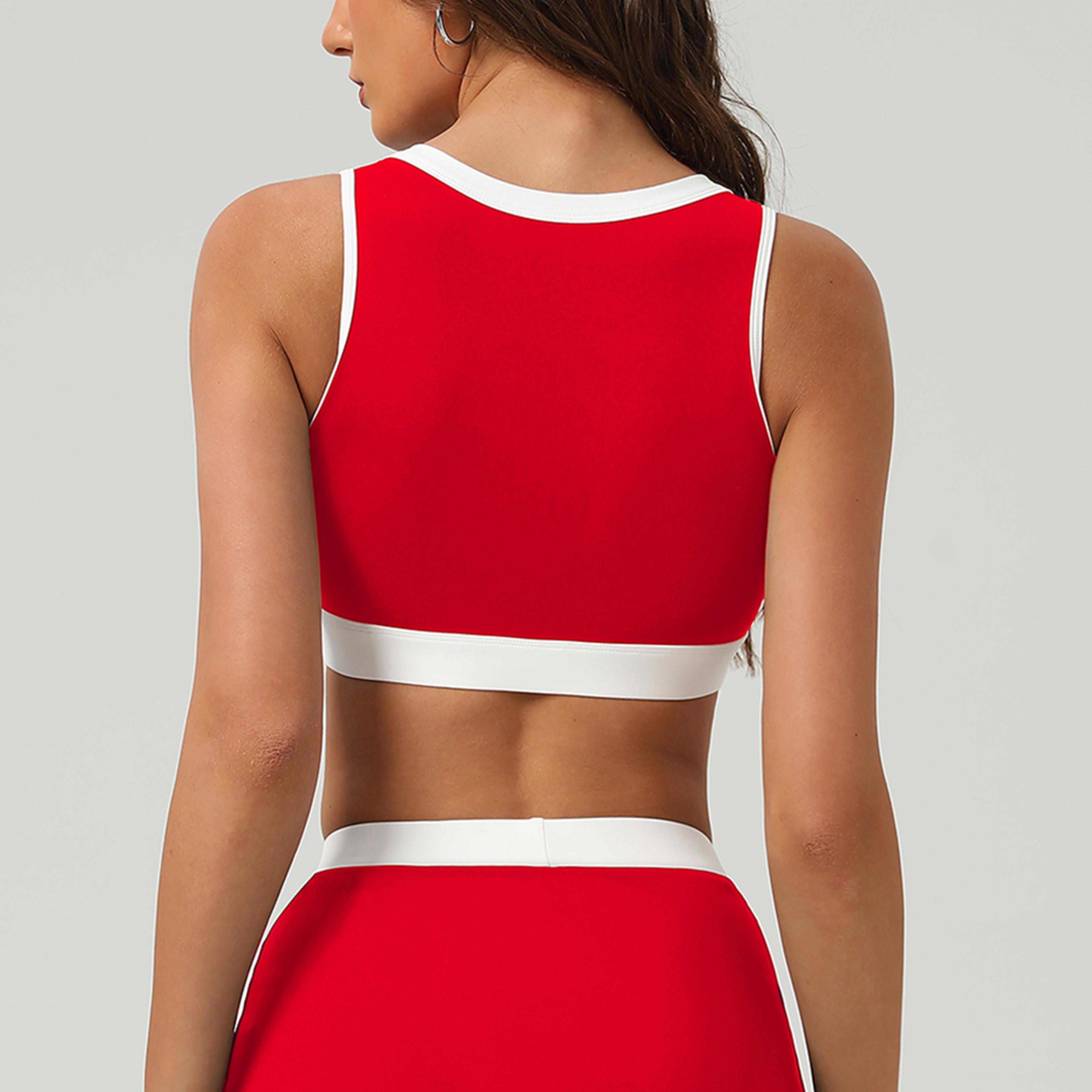 Contrast Color Padded Sports Bra For Yoga And Gym Training 3