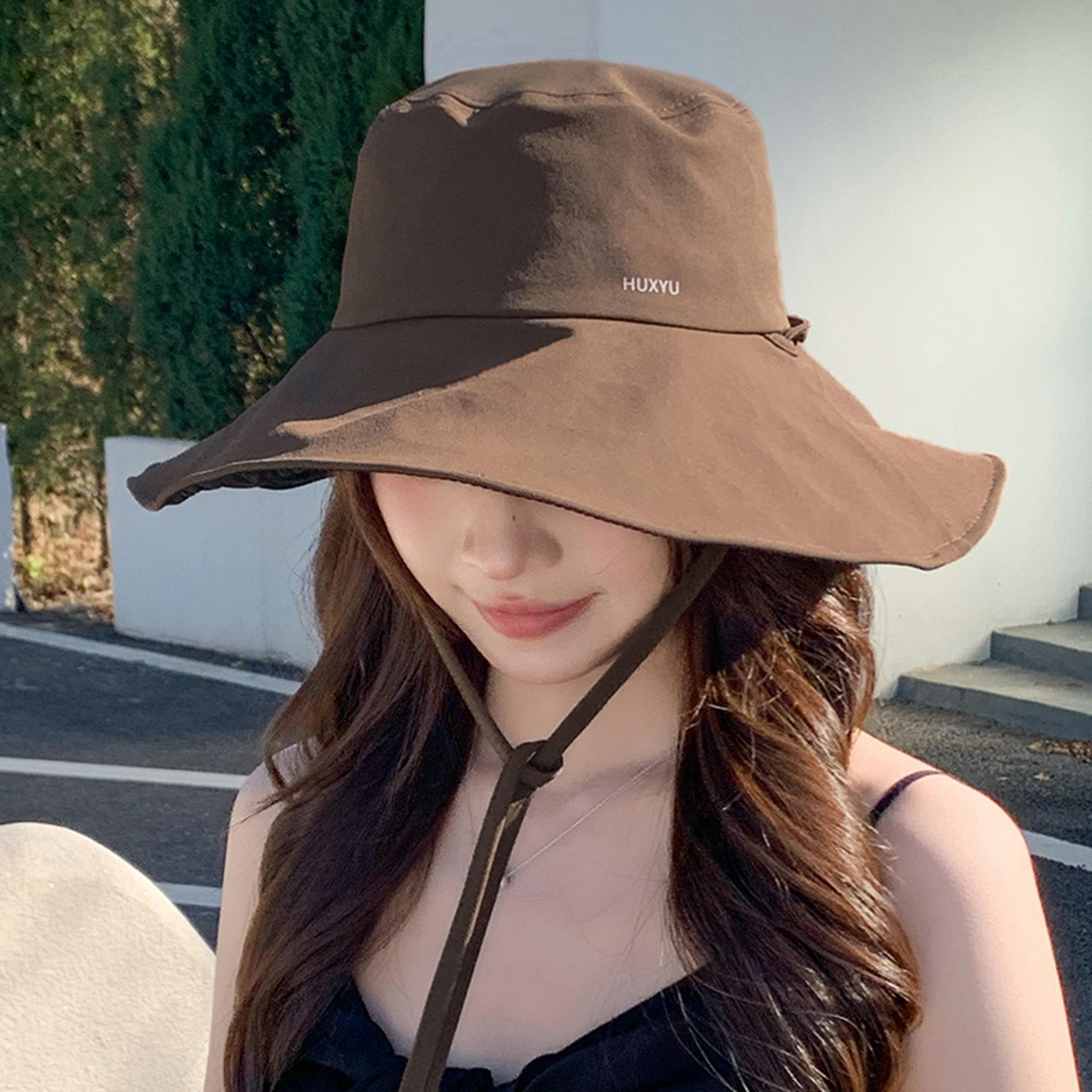 Womens Wide Brim UV Protection Foldable Beach Sun Hat For Hiking  Fishing 3